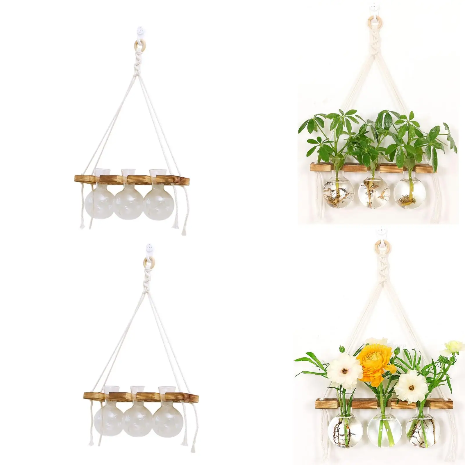 2x Wall Hanging Planter Terrarium for Plants Modern for Home Decor