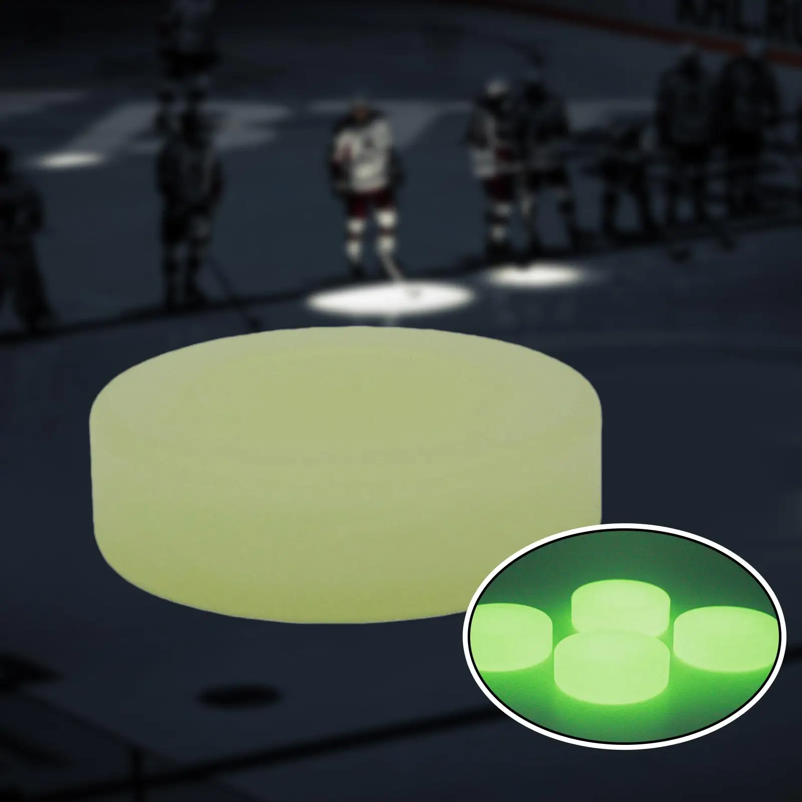 Hockey Puck Glow in Dark Hockey Ball Kids Toys Gifts Self Illuminating for Kids Adults Youth Diameter 2.83inch Floor Puck