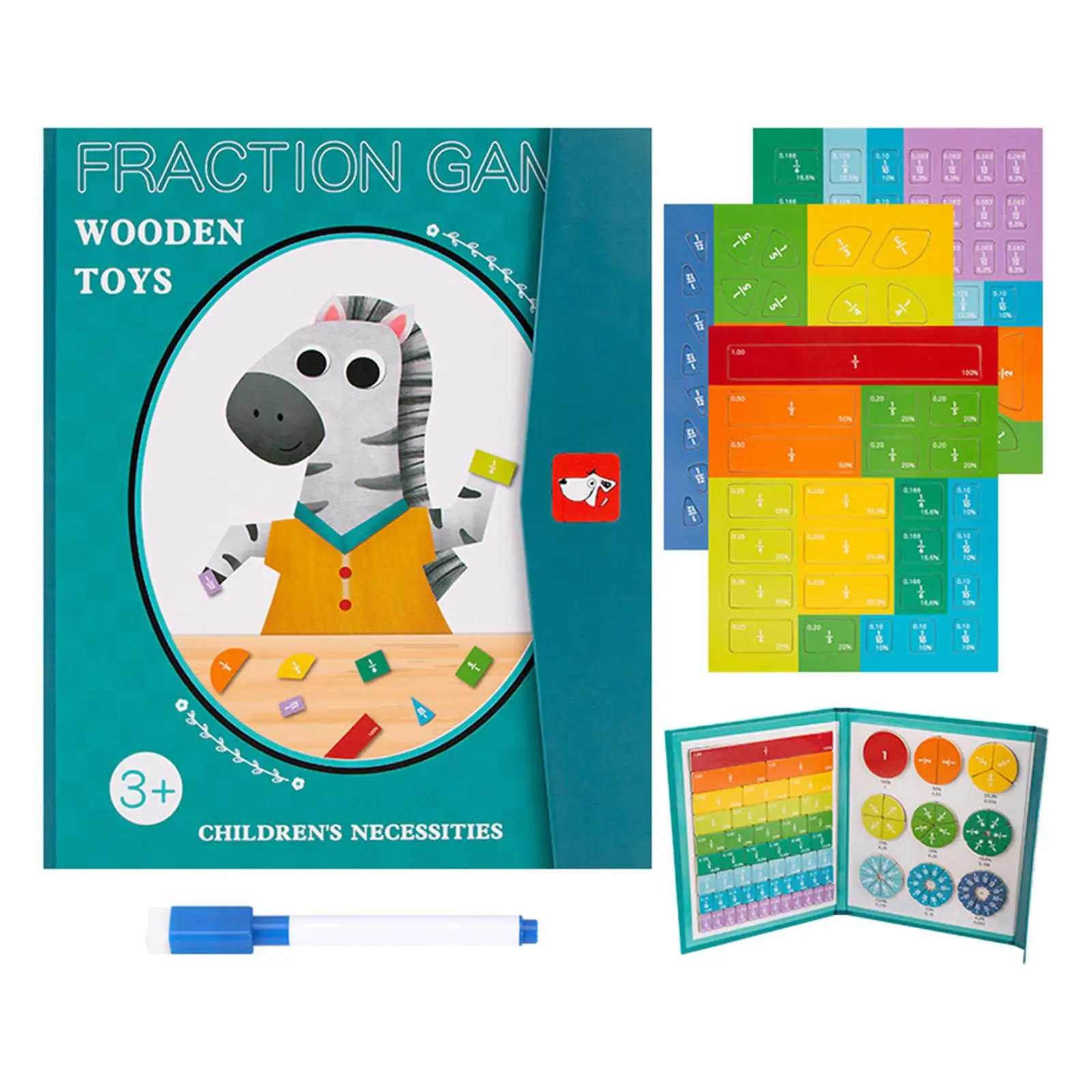 Fraction Learning Math Toy Elementary Manipulatives Arithmetic Teaching Aids