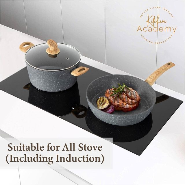 Kitchen Academy Induction Cookware Sets - 12 Piece Green Cooking Pan Set,  12 PCS Cookware Set - AliExpress