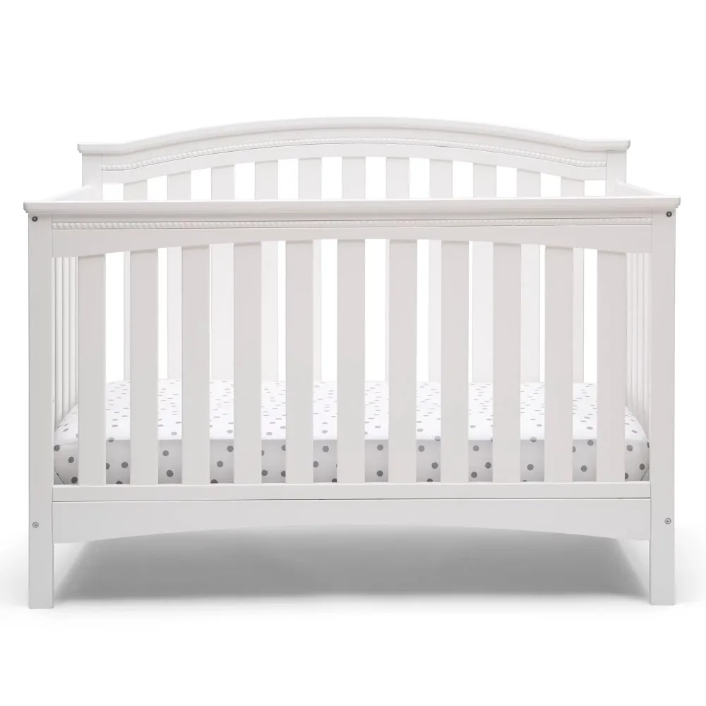 2023 New Delta Children Waverly 6-in-1 Convertible Baby Crib, Bianca White