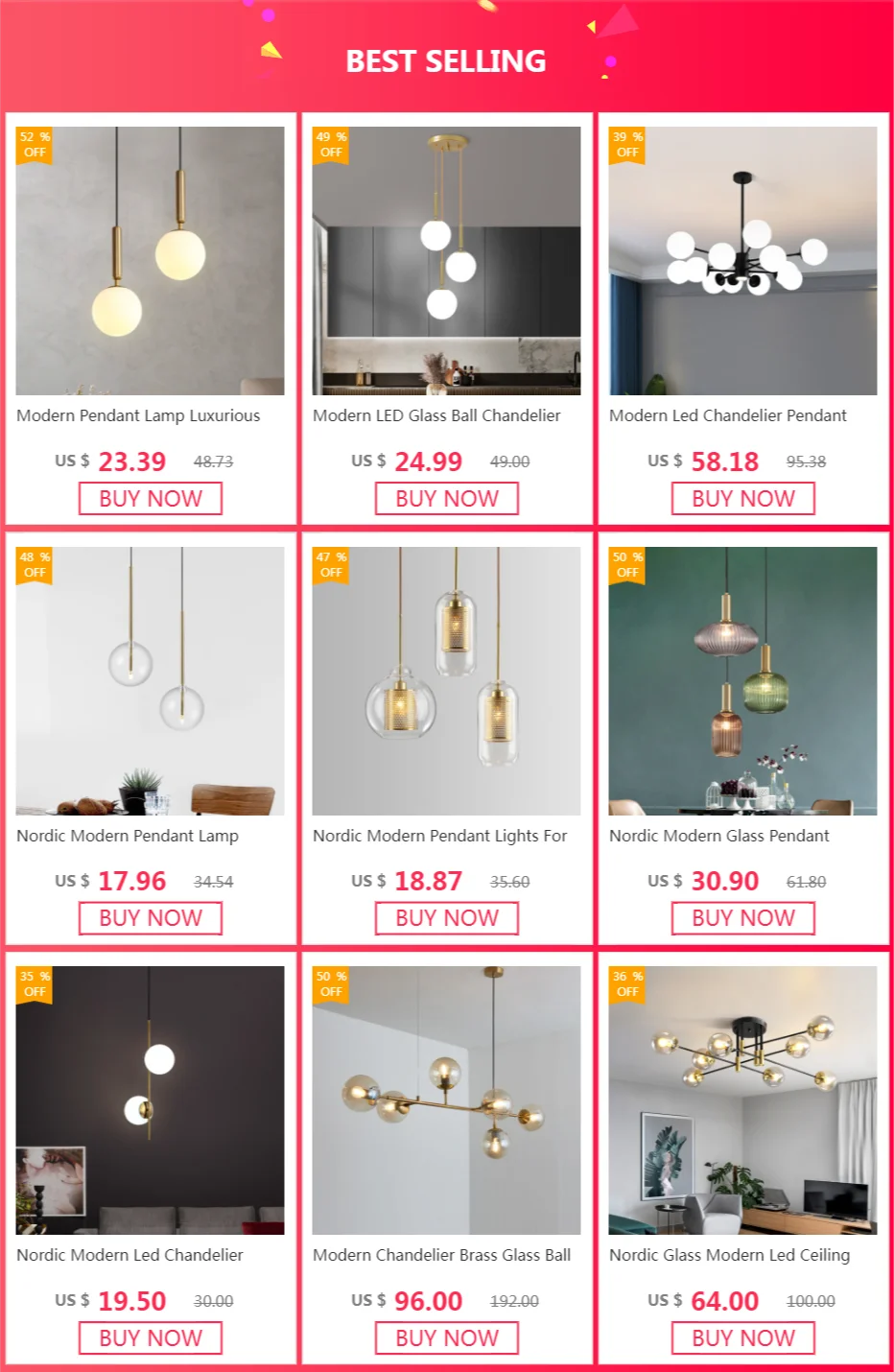 Sb8c613213e6a448ab4d95b6006e400edd Modern Pendant Lamp Luxurious Gold Glass Ball Lampshade Hanging Lights Fixtures For Dining Room Bedroom Decoration Lighting
