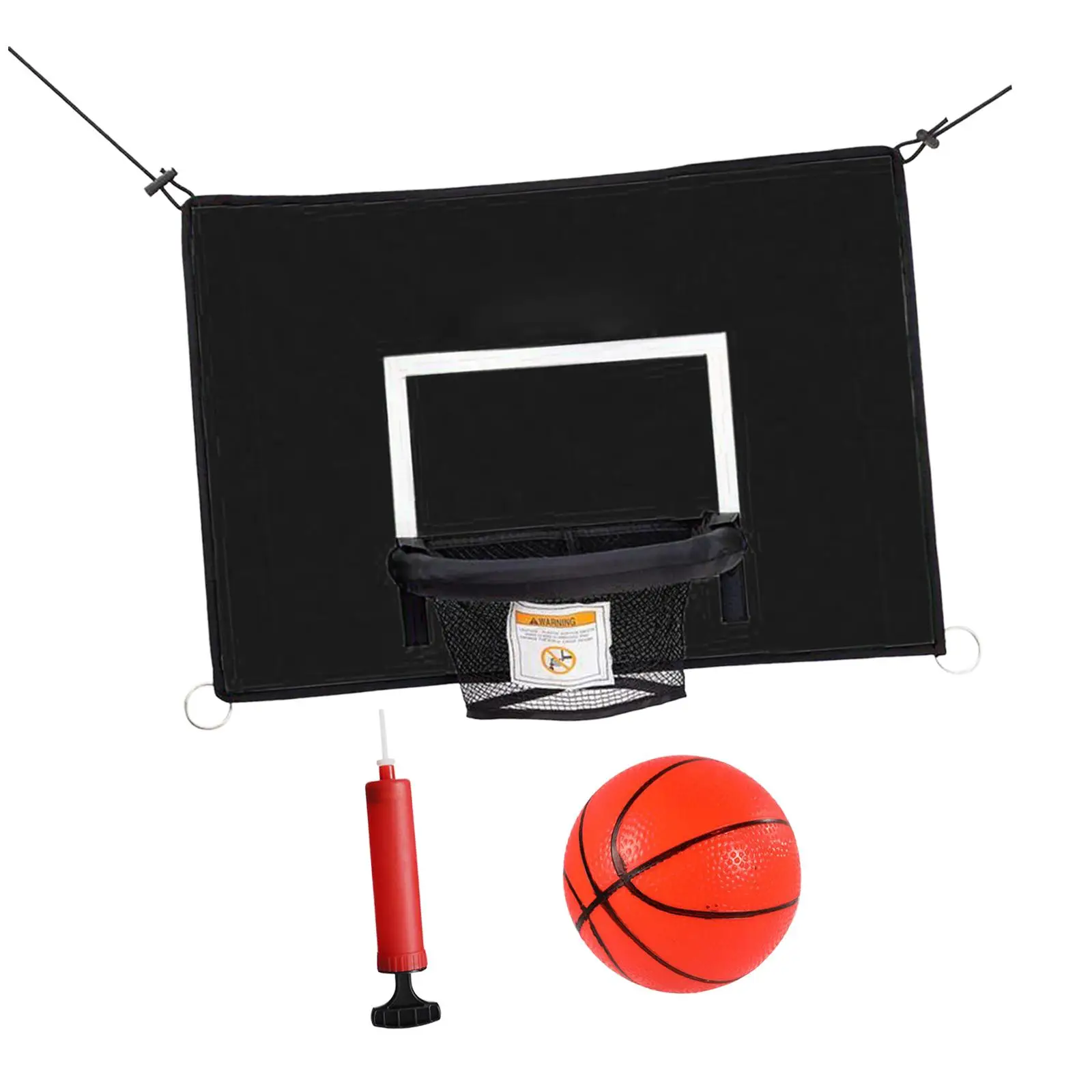 Basketball Hoop for Trampoline with Pump and Mini Ball Breakaway Rim for Safety Dunking Trampoline Attachment Accessory