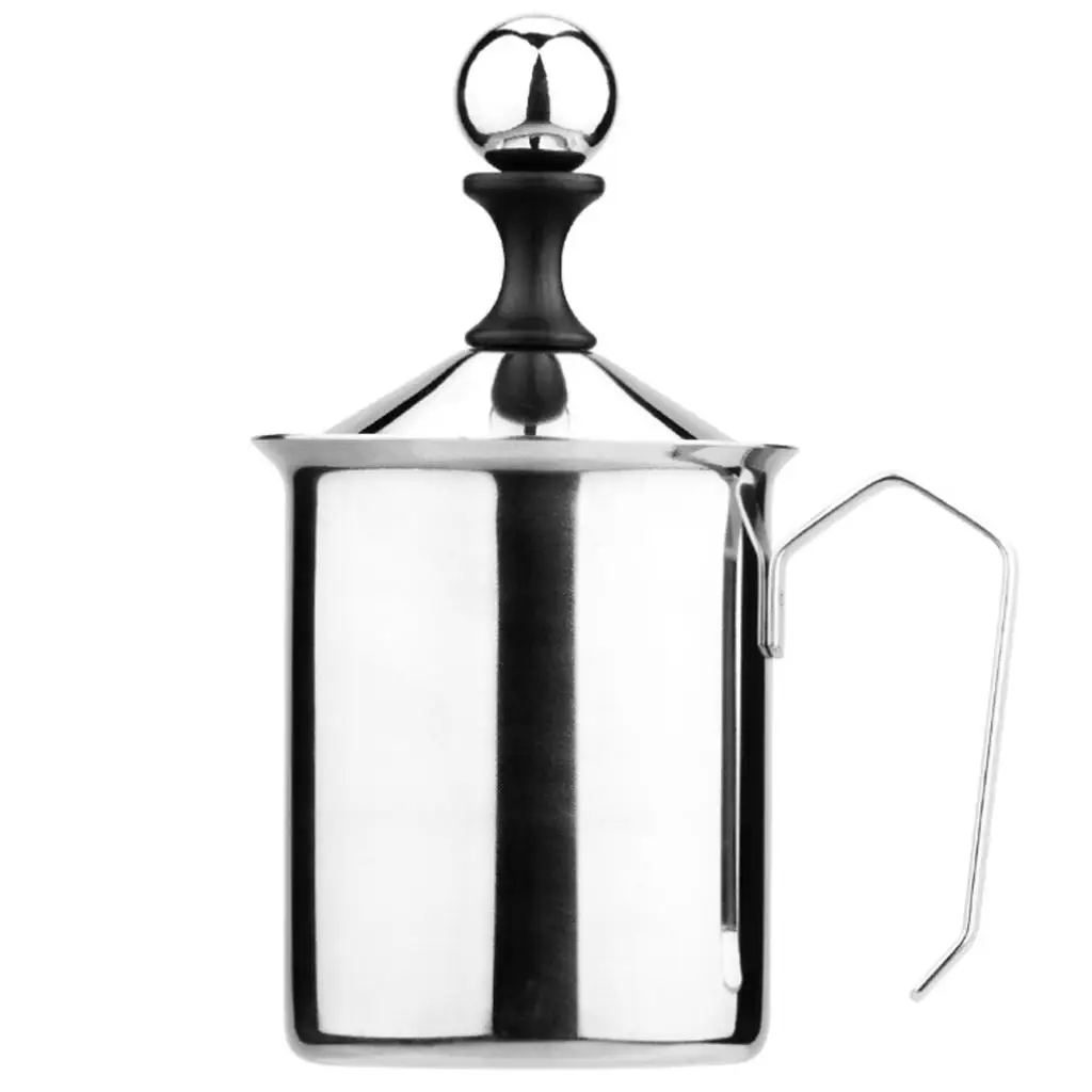 304 Stainless Steel Manual Milk Frother Creamer 500ML  for Cappuccino Coffee
