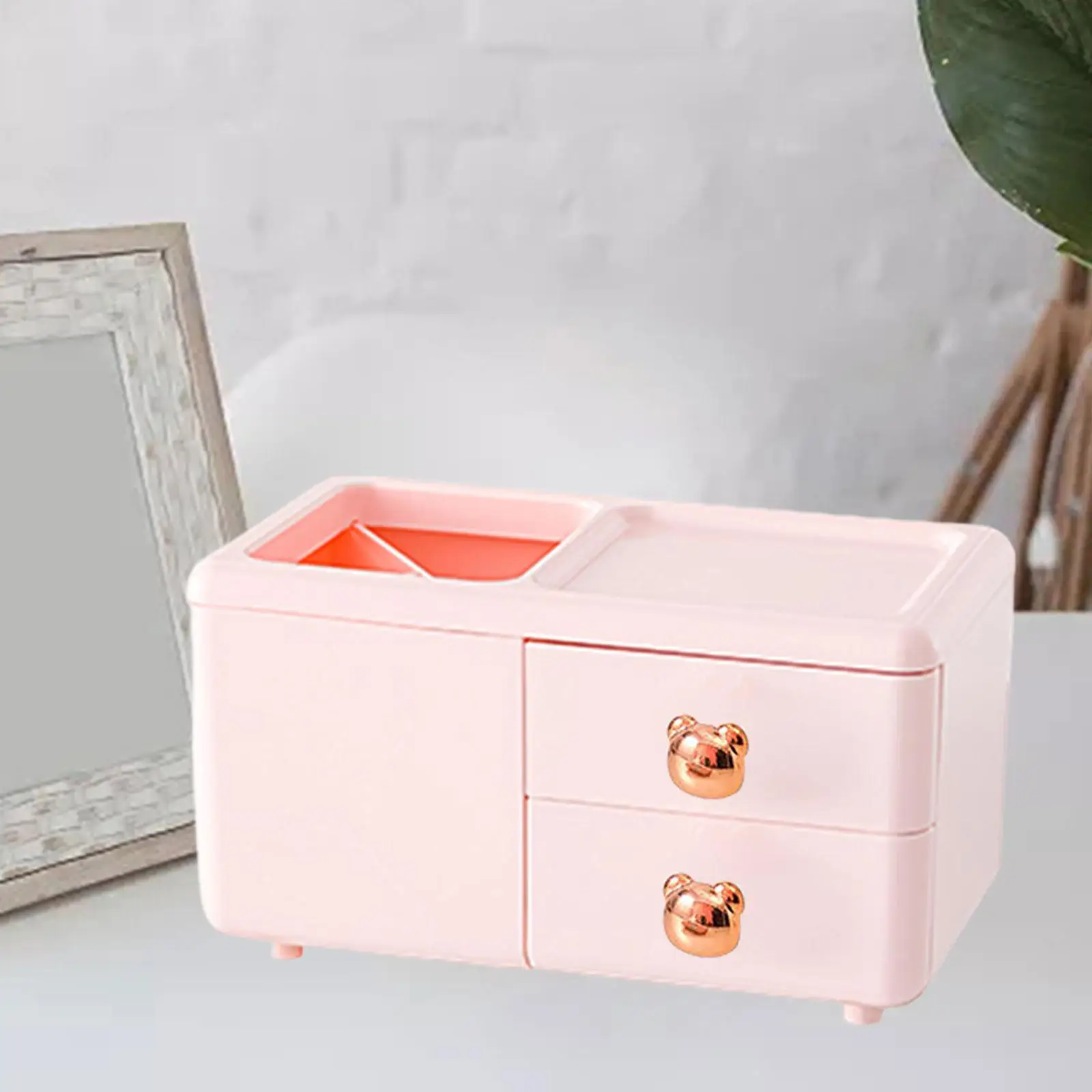 Office Desk Organizer with Drawer Copmact DIY Home Decoration Tidy Storage Box for Dormitory Dressers School Classroom Apartment