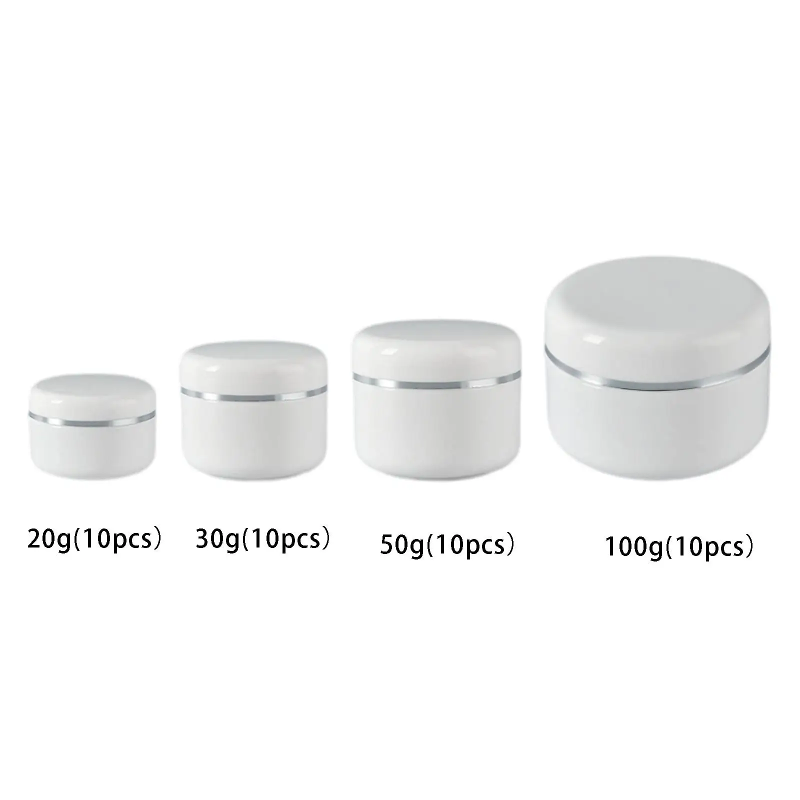 10Pcs Plastic Round Pot Jars Refillable Bottles Makeup Beauty Mini Cosmetic Container for Travel Creams Cosmetics Lotions Liquid