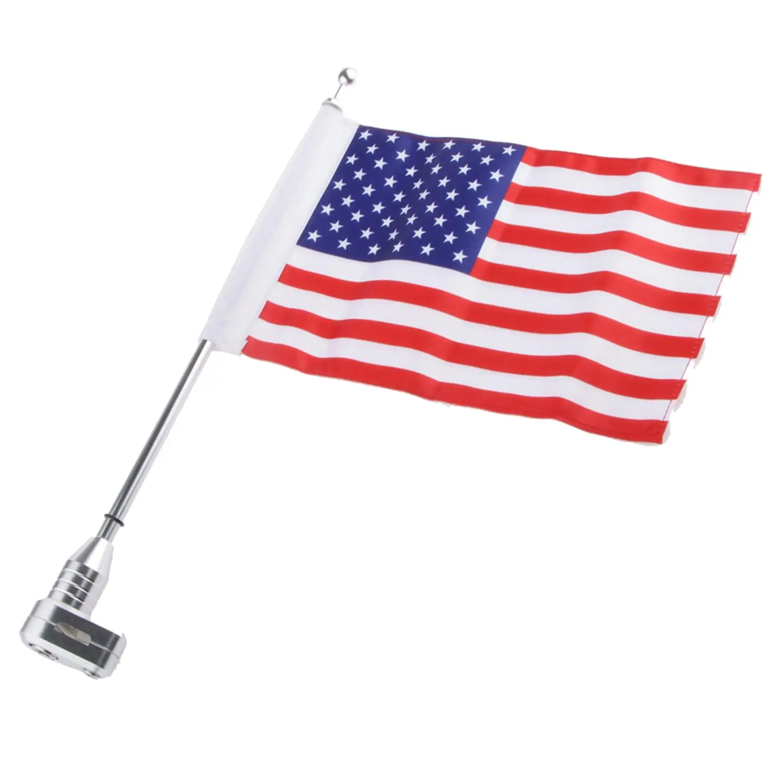 Motorcycle Rear Side Flagpole Mount Holder And  Flag USA  6 Inch 16 X 27 Cm Fit for XL883 Luggage Rack