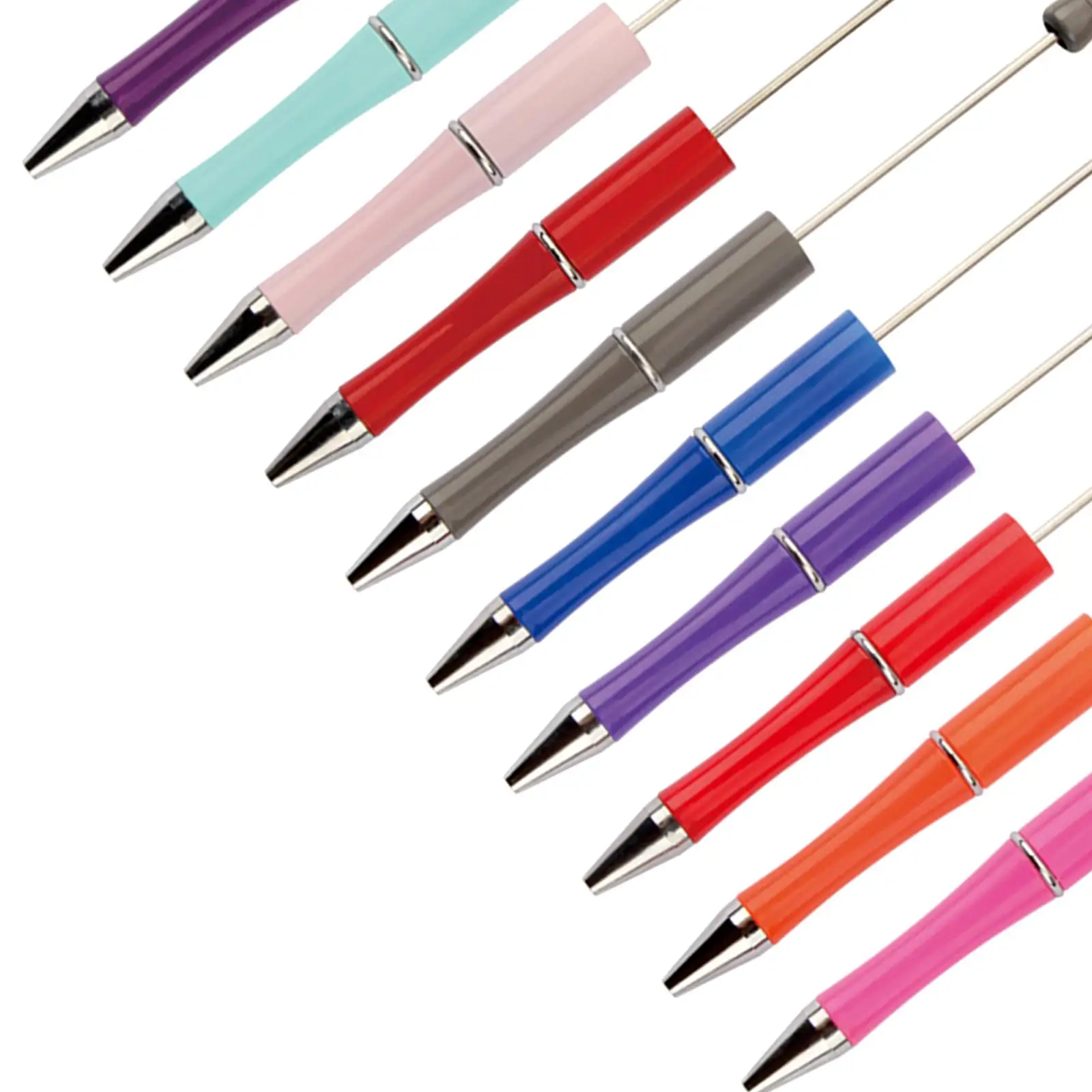 10Pcs Ballpoint Pens Black Ink Cool Beadable Pens DIY Making Gift Office Supplies for Graduation Students Drawing Kids Classroom