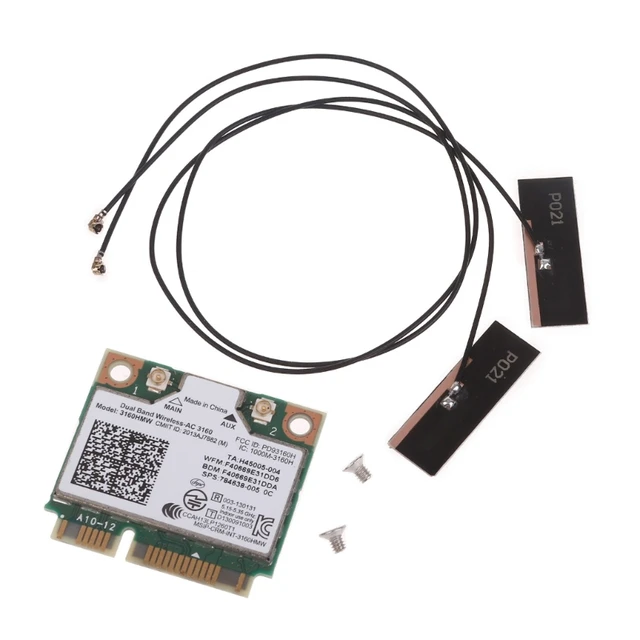 3160 3160HMW 802.11n 433Mbps デュアルバンドハーフミニ PCie ワイヤレス AC WiFi カード BT u200bu200b互換  4.0 DELL/ソニー/エイサー用