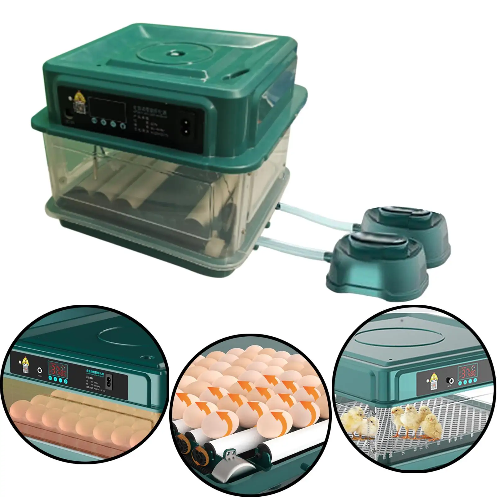 Egg Incubator Automatic Chick Incubator LED Display for Goose Chicken 24 Eggs