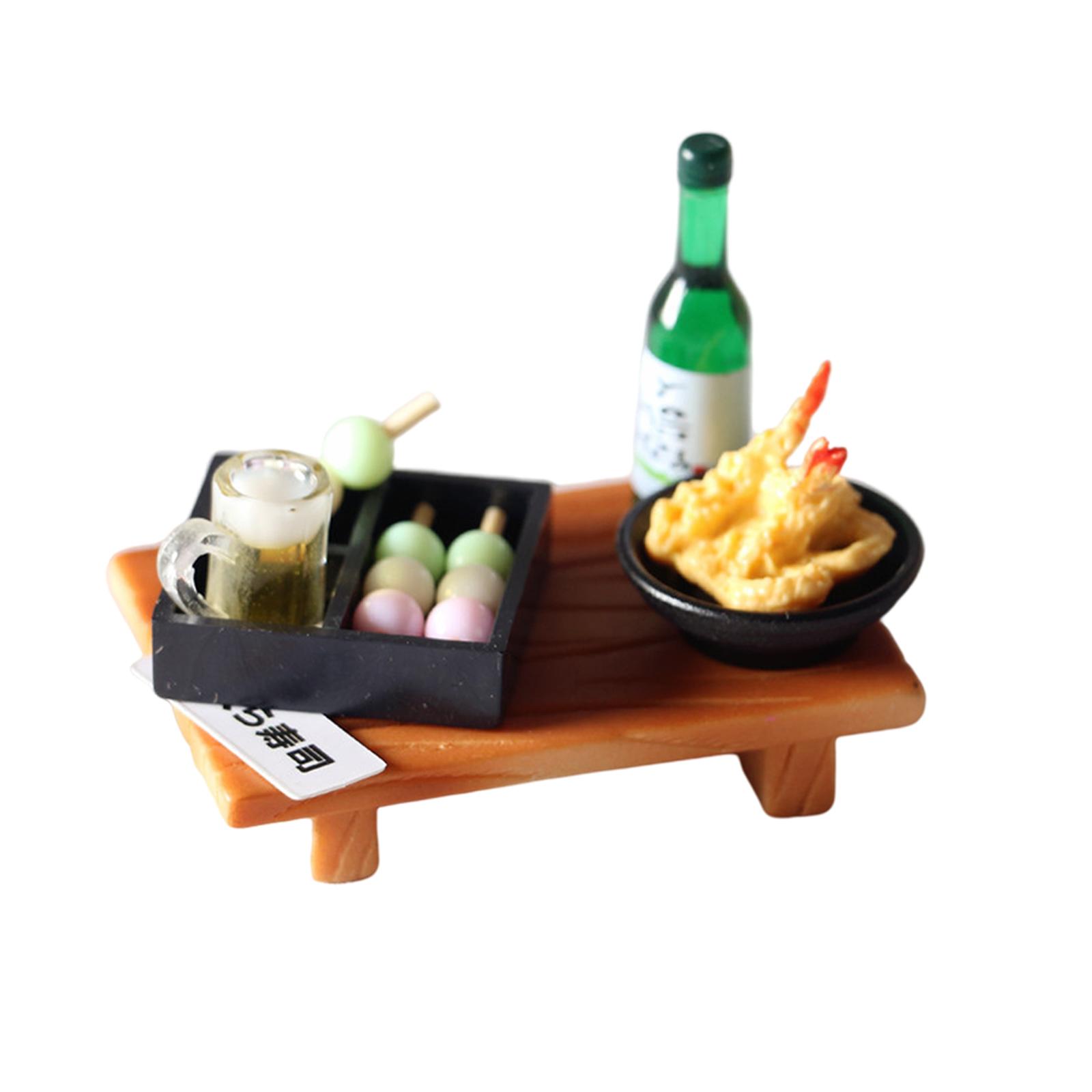 1:12 Scale Dollhouse Food Toy Dollhouse Miniature Bento Japanese Sushi Fish Ball, Kitchen Play Food, for Children Birthday Gifts