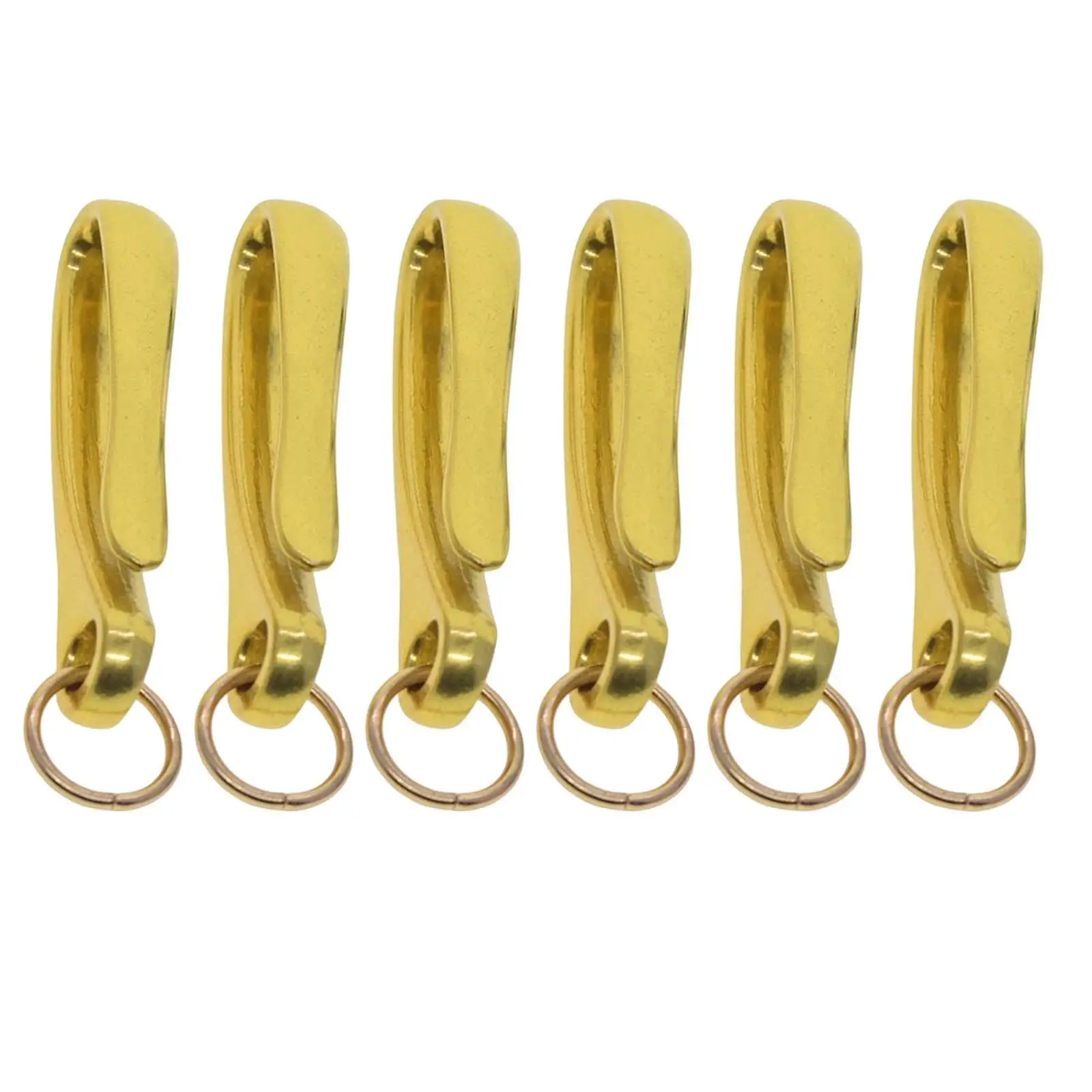 6Pcs Fish Hook Keychain Presents DIY Craft Wallet Holder Purse Belt Clip