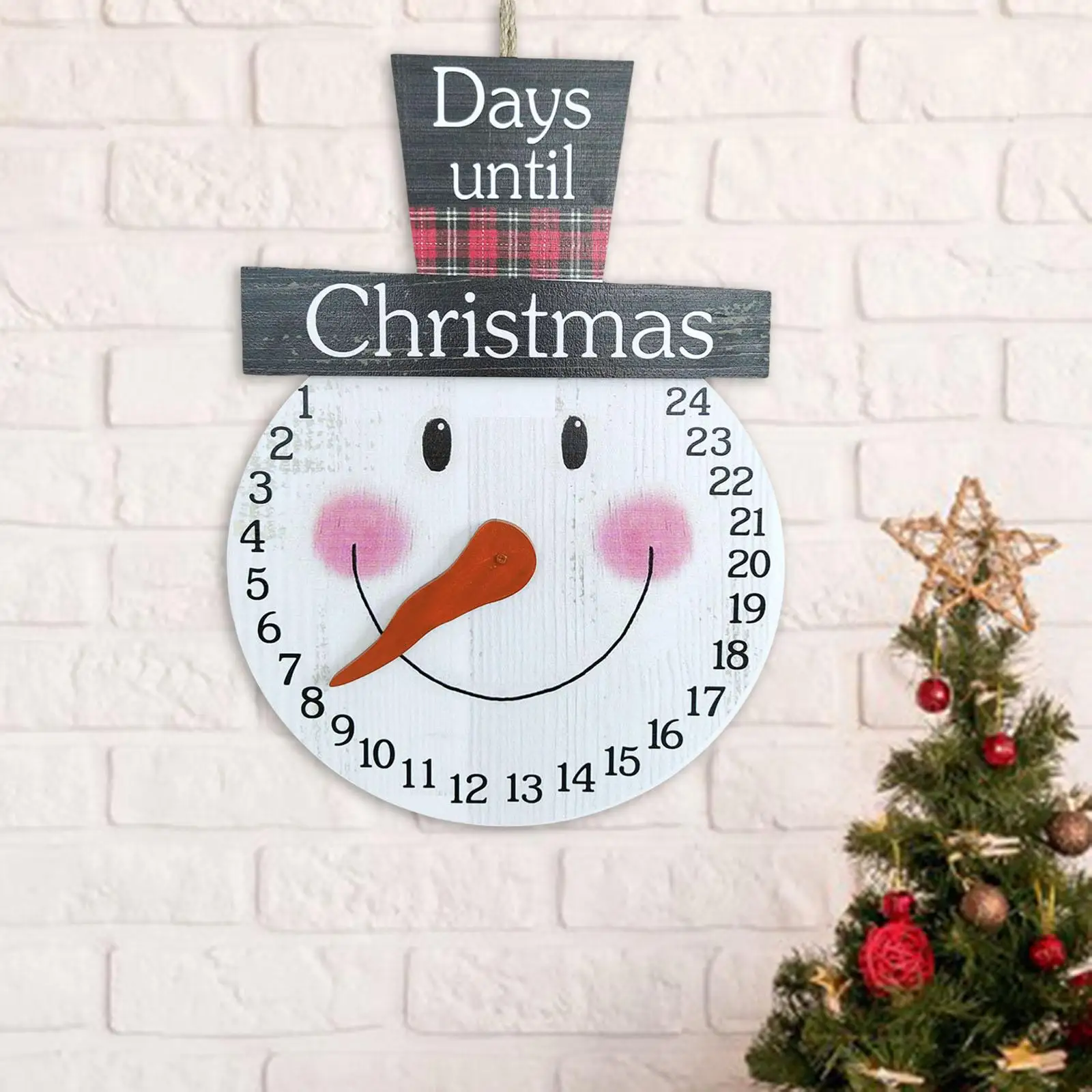 Wooden Christmas Sign, Calendar Hanging Wood Background crafts for Desk Decoration Holiday Xmas
