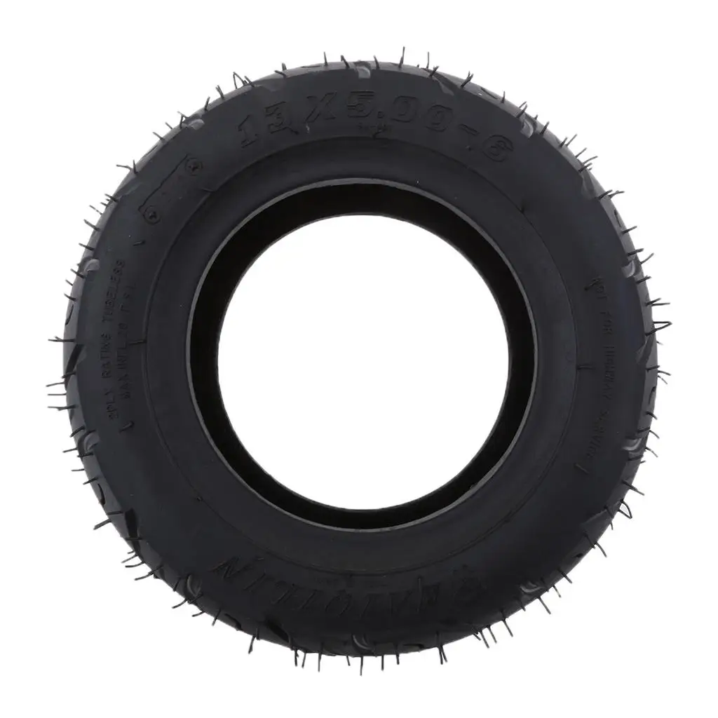 Black Rubber 13x5.00-6 Inch Rubber Tread Tire for Folding Bike Scooters Quad Dirt Bike Wheels Motorcycle Accessories