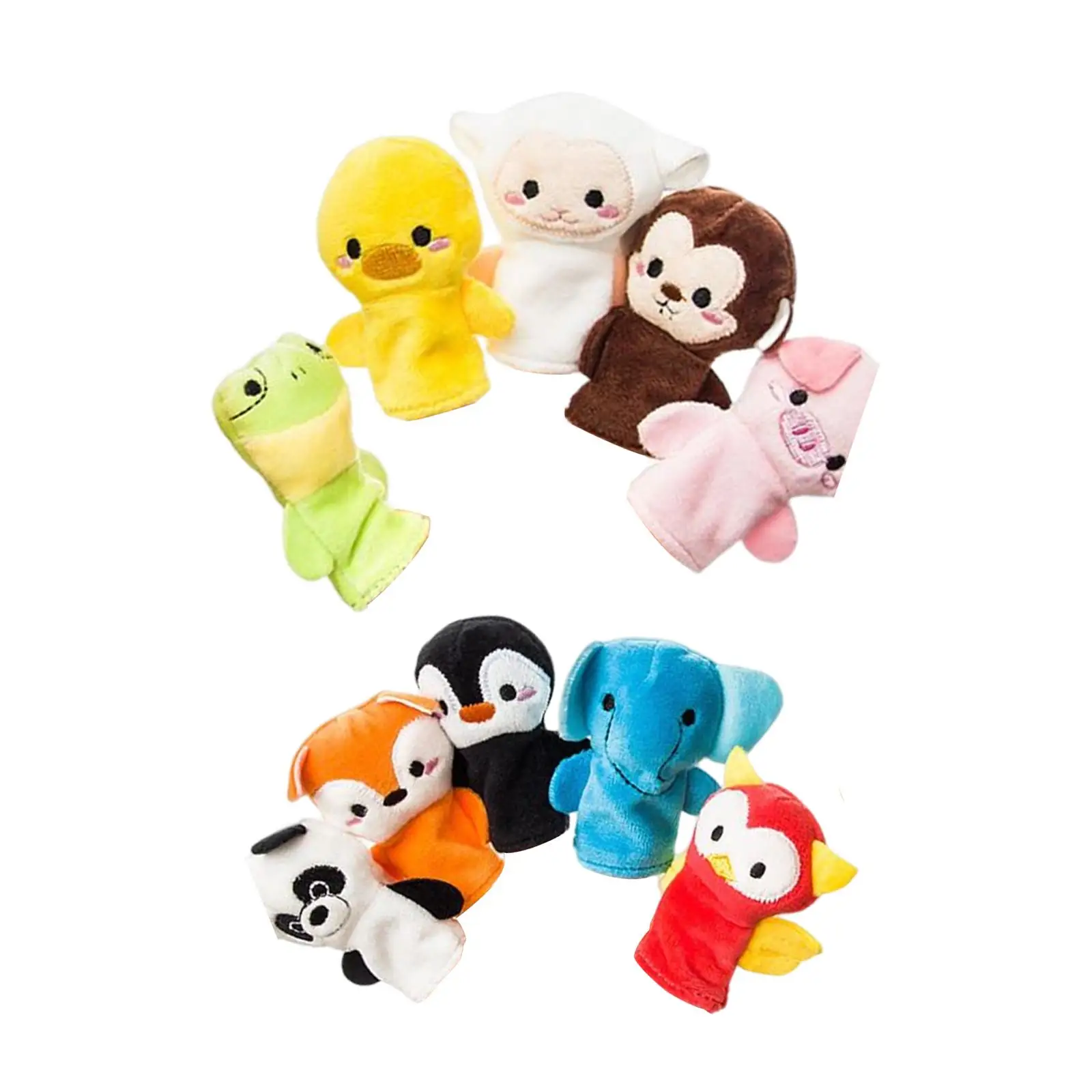 10 Pieces Novelty Family Finger Puppets Cloth Doll Role Play Baby Story Time