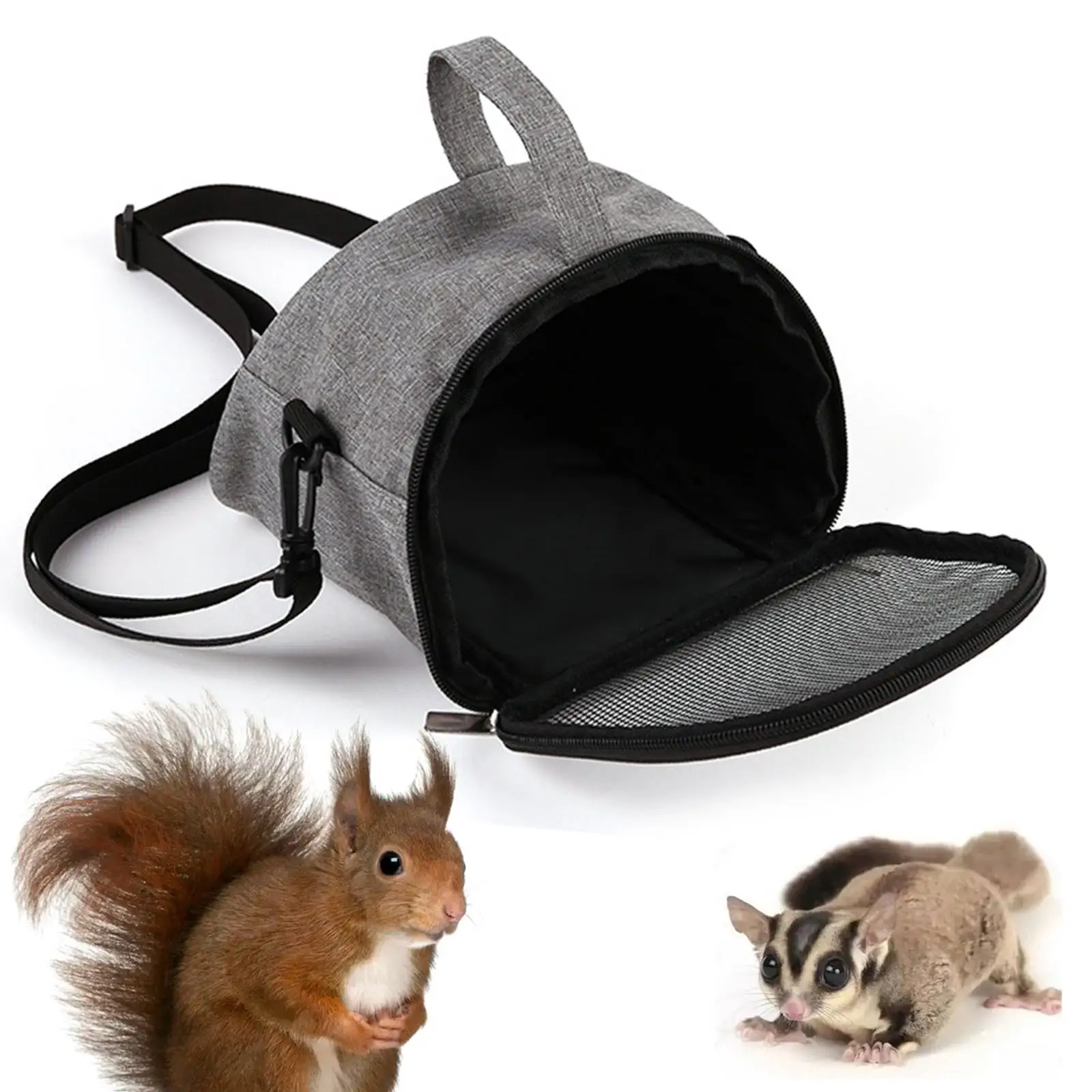 Hamster Carrier Small Pet Supplies Guinea Pig Travel Transport Bag Easy Carrying Zipper Outdoor Tote Pouch for Outdoor Hiking