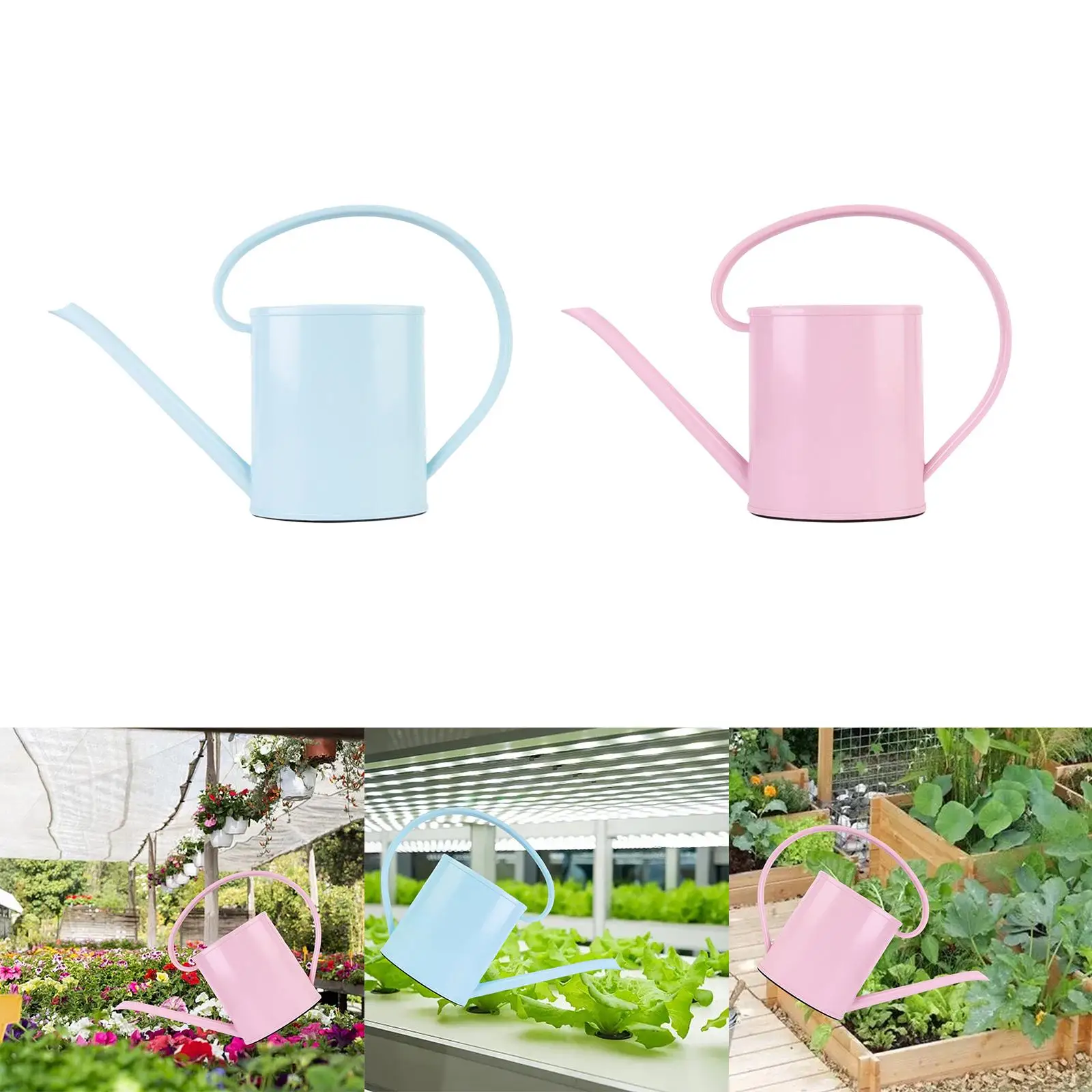 1.2L Watering Kettle Pot Long Nozzle 21cm Durable for Spraying and Watering Indoor and Outdoor with Curved Handle Sturdy Modern