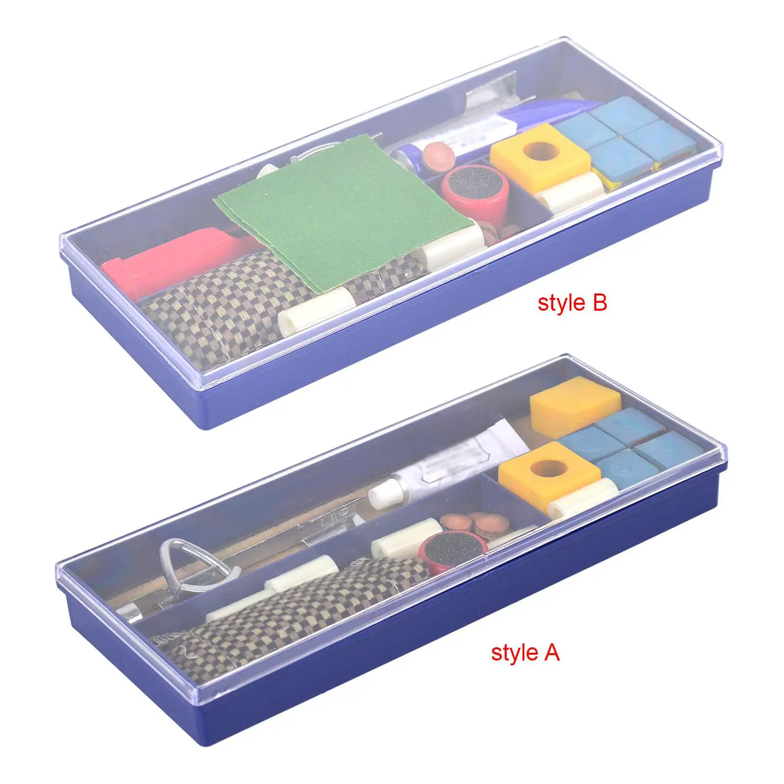 Billiards Repair Tool Kit Tip Sander with Storage Box, Parts Snooker Cue Repair