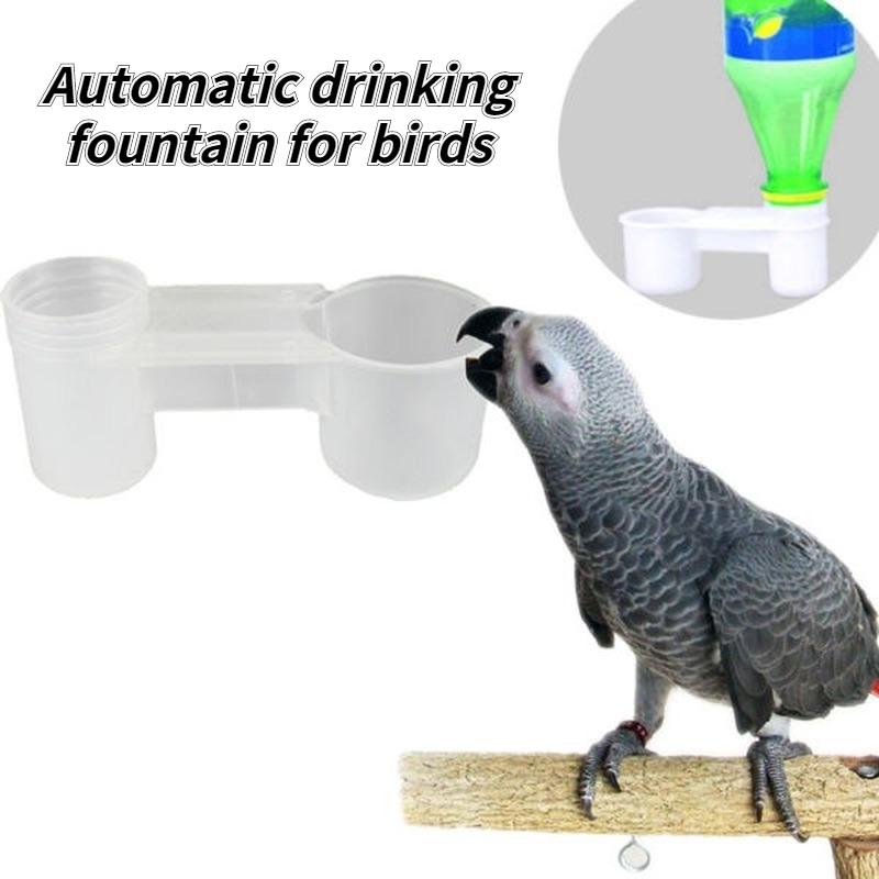 Kunststoff Haustier Vogel Trinker Feeder Wasser Flasche Tasse Katze Huhn Taube Papagei Hamster Doppel Düse Guide für Familie Garten – Detail 4