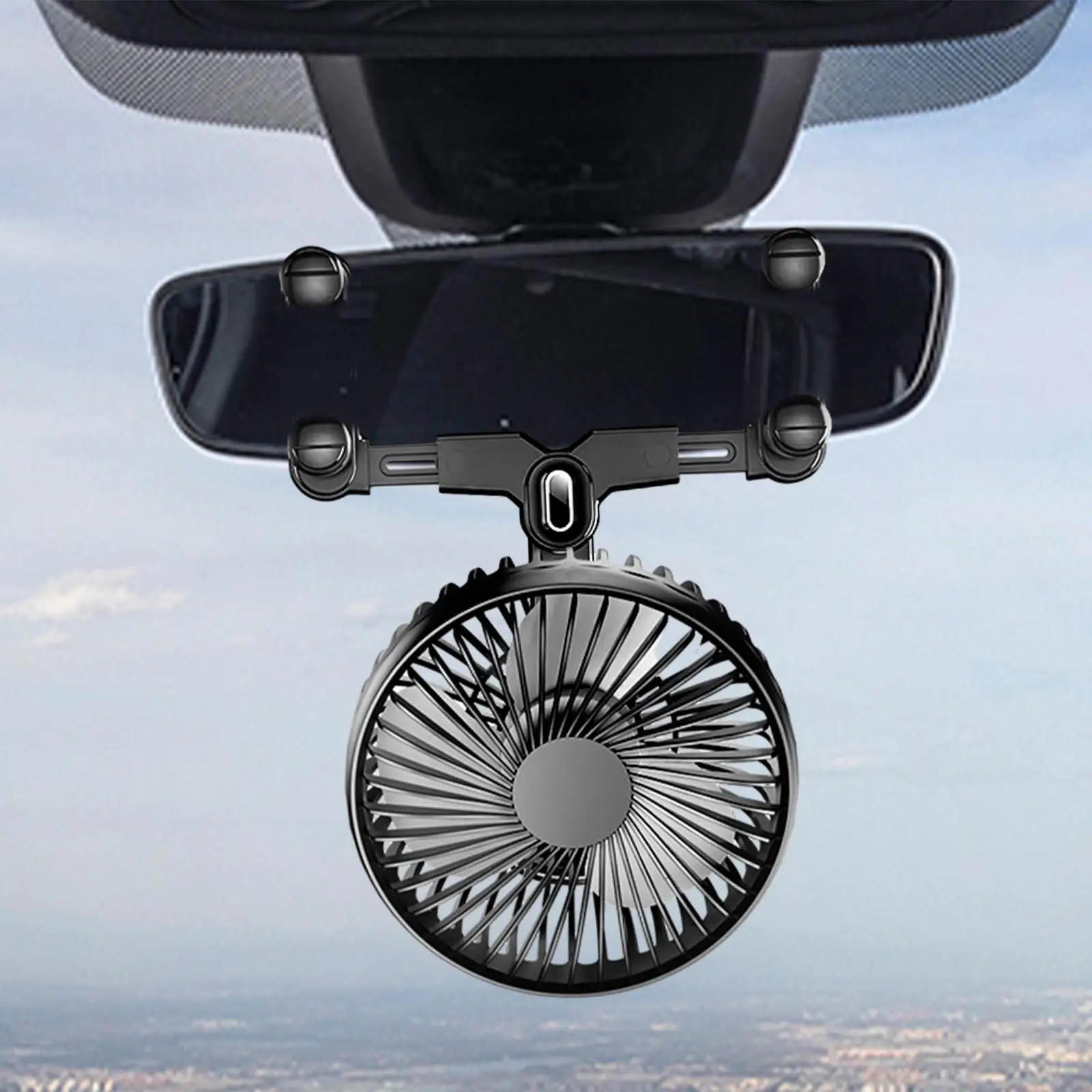 Car Fan Truck Strong Wind Fan Automotive Adjustable 360 Degree Rotatable Low Noise Lightweight Supplies Air Circulation Fan