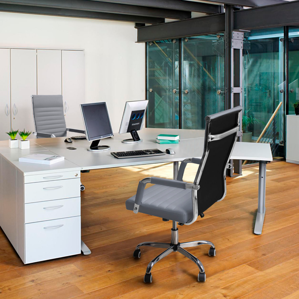 Description Picture 4 of itemMid-Back Faux Leather Office Desk Chair Executive Conference Task Chair with Arms,