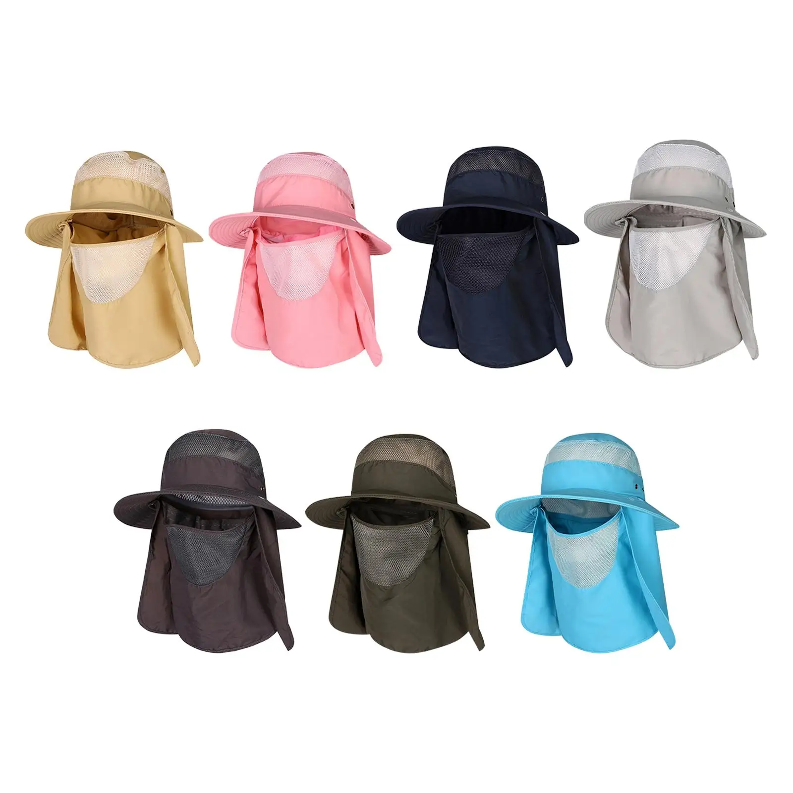 Fishing Hats Summer Cap Bucket Hat Face Cover Foldable Cap with Removable Neck