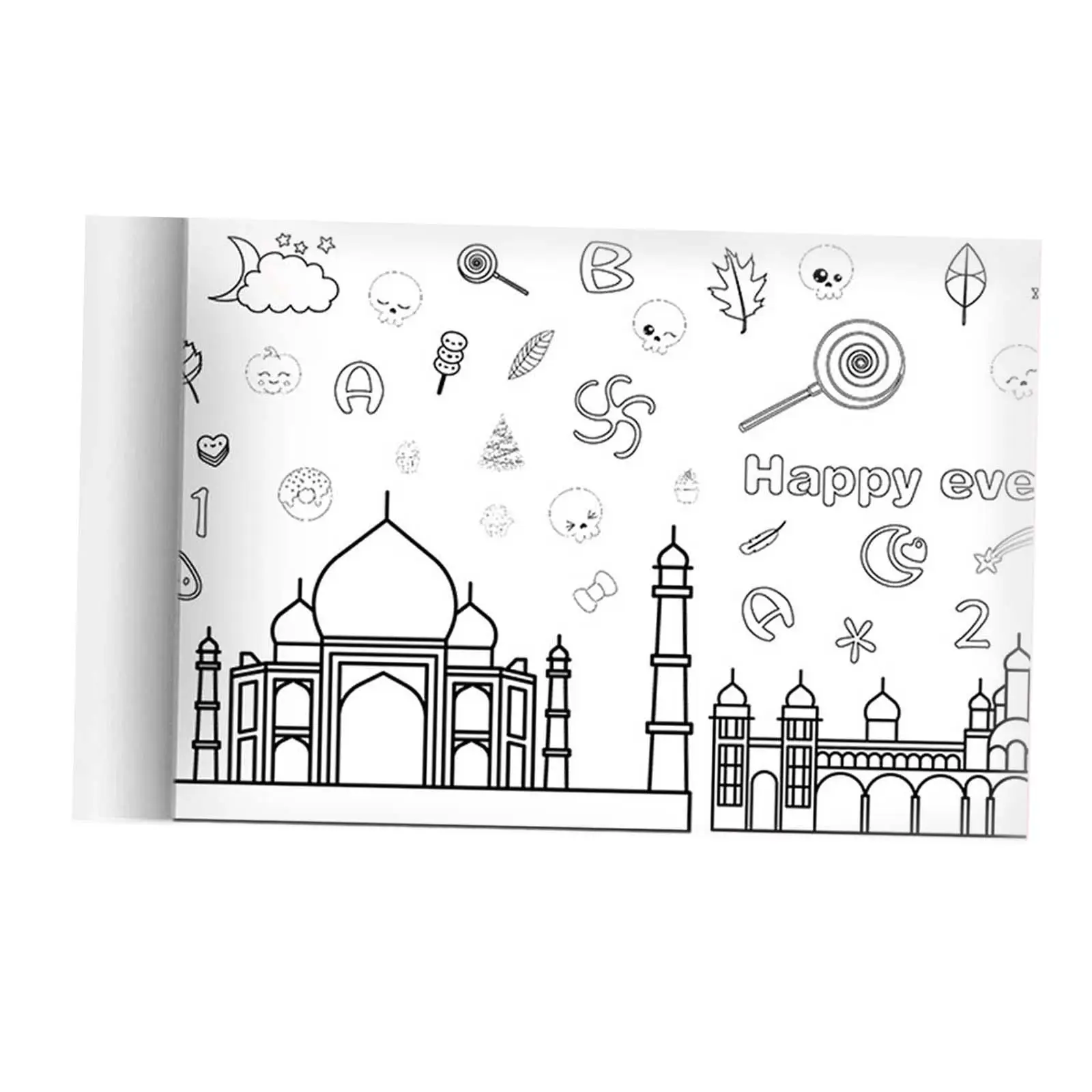 Coloring Paper Roll Paper Crafts Large Coloring Books Coloring Tablecloth for Kids Gift