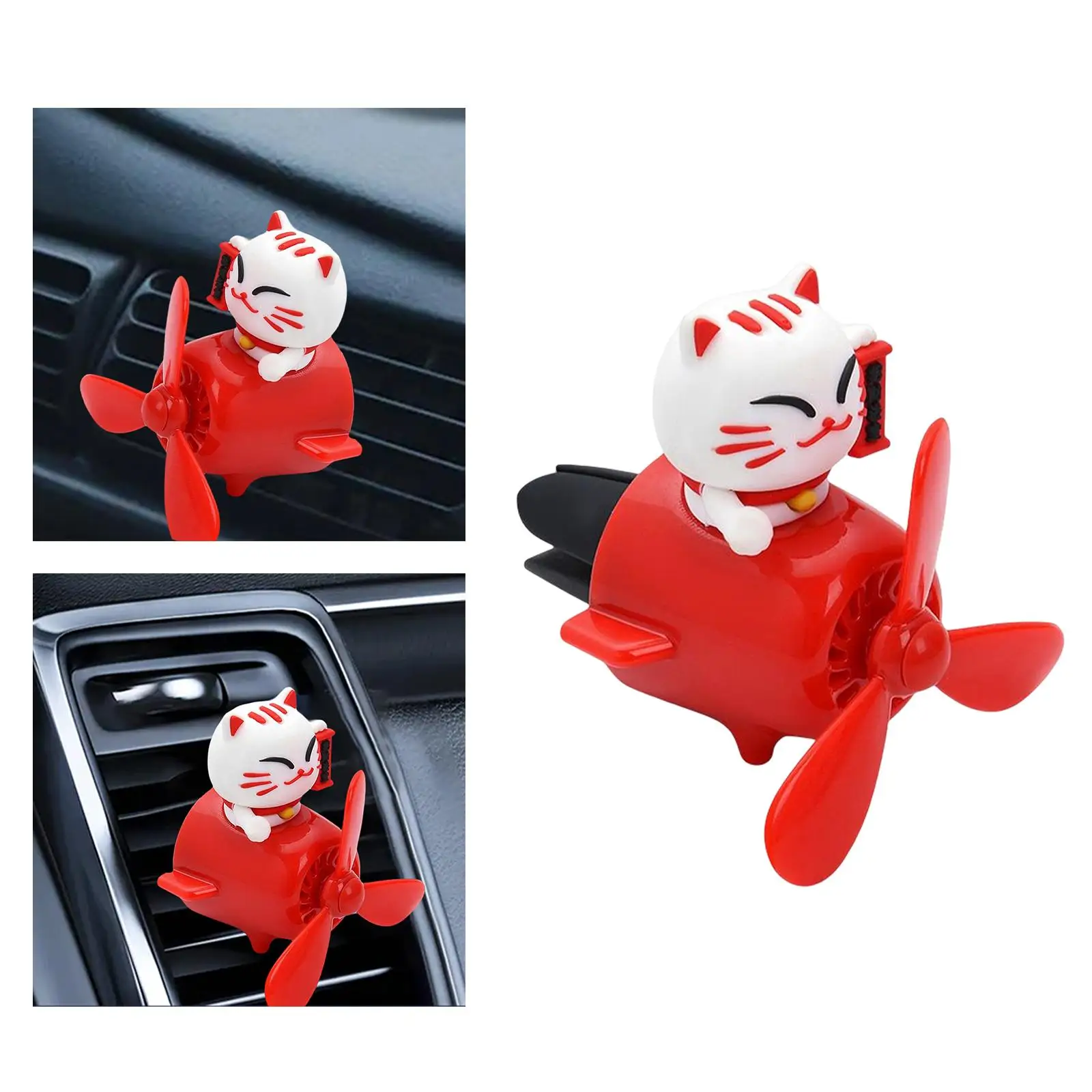 Cat Air Freshener Diffuser Car Accessories Fragrance Gift Rotating Propeller Air Outlet Vent for Women Men Automotive Vehicle
