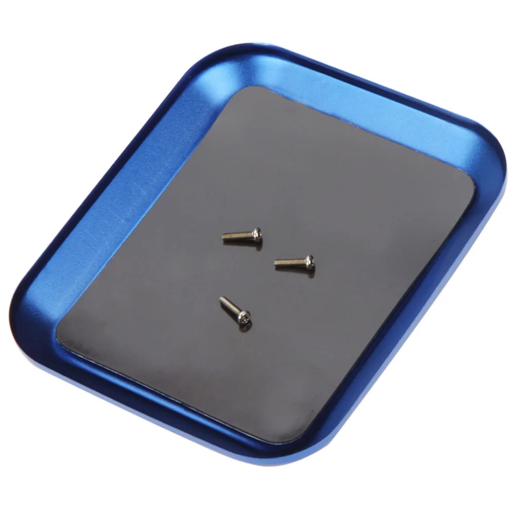Magnetic Screw 106*86mm Aluminum Dish Alloy Screw Tray With Magnetic Pad For RC Model Cell Phone Part Box Phone Repair tool chest