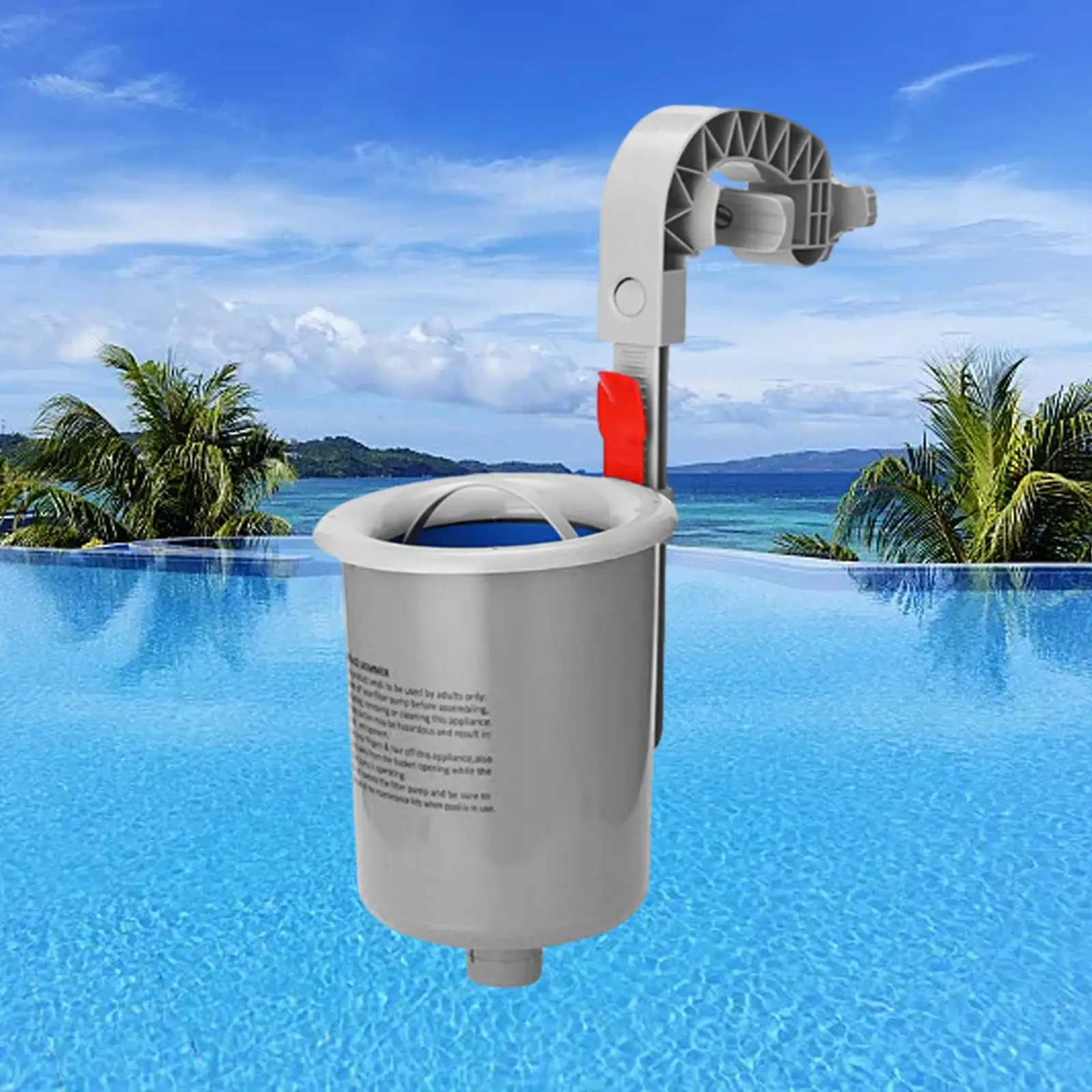 Automatic Pool Skimmer Wall Mount Floating Pool Filter Pool Maintenance Cleaner with Basket Durable Surface Skimmer Leaf