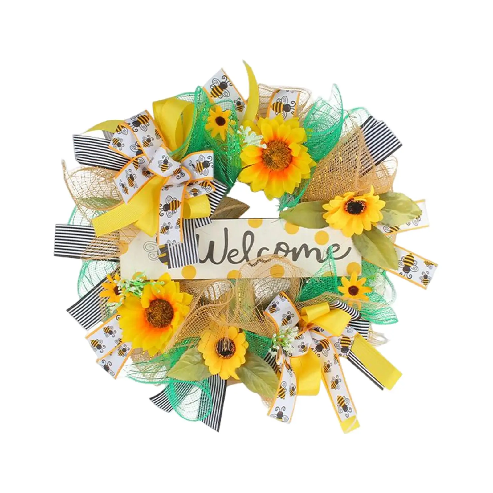 Spring and Summer Wreath Front Door Wreath Backdrop Artificial Flower Wreaths Flower Wreath for Party Celebration Decorations