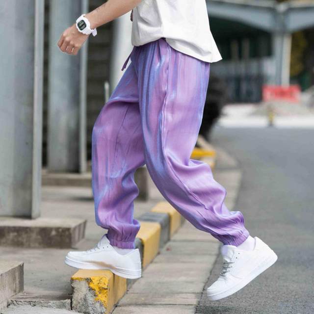 IROINNID SweatPants For Men Solid Color Lace-Up Elastic Dragon Track Pants  Drawstring Trousers Elastic Waist Cigarette Pants