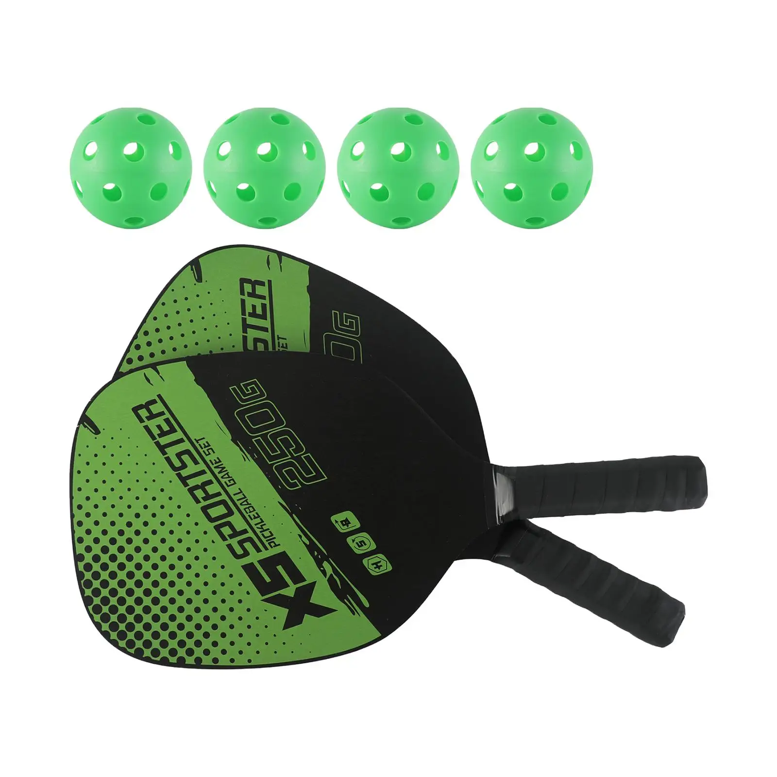 Pickleball Paddles Set of 2 Pickleball Rackets and Balls Lightweight with