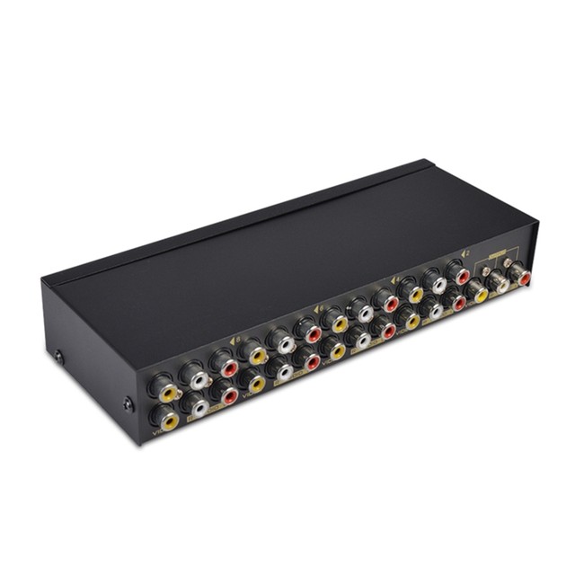 8-Way AV Switch RCA Switcher 8 in 1 out Composite Video L/R Selector Box  for DVD