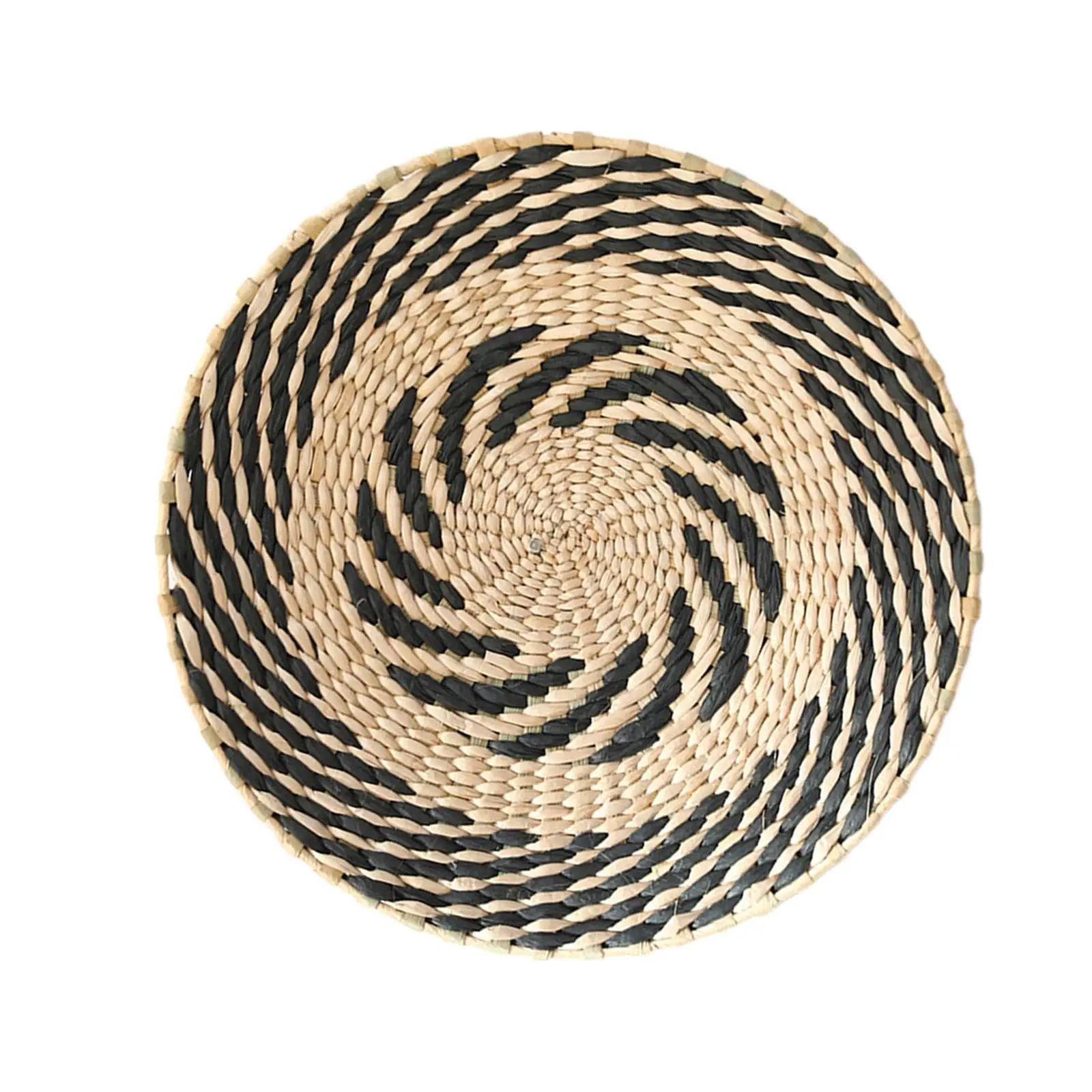 Handmade Wall Decor Hanger Grass Outdoor Round Hanging Tapestry Weave Pattern Decoration for Coffee Table Patio Kitchen Wall