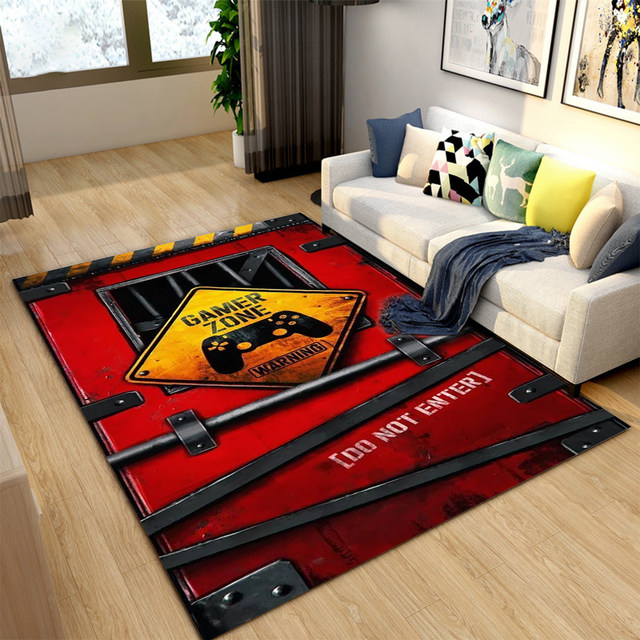 Alfombras de suelo de Gamer para sala de estar, decoración de dormitorio  para niños, sofá de juegos negro, mesa, alfombras de área grande, Alfombra  de jugador de videojuegos - AliExpress