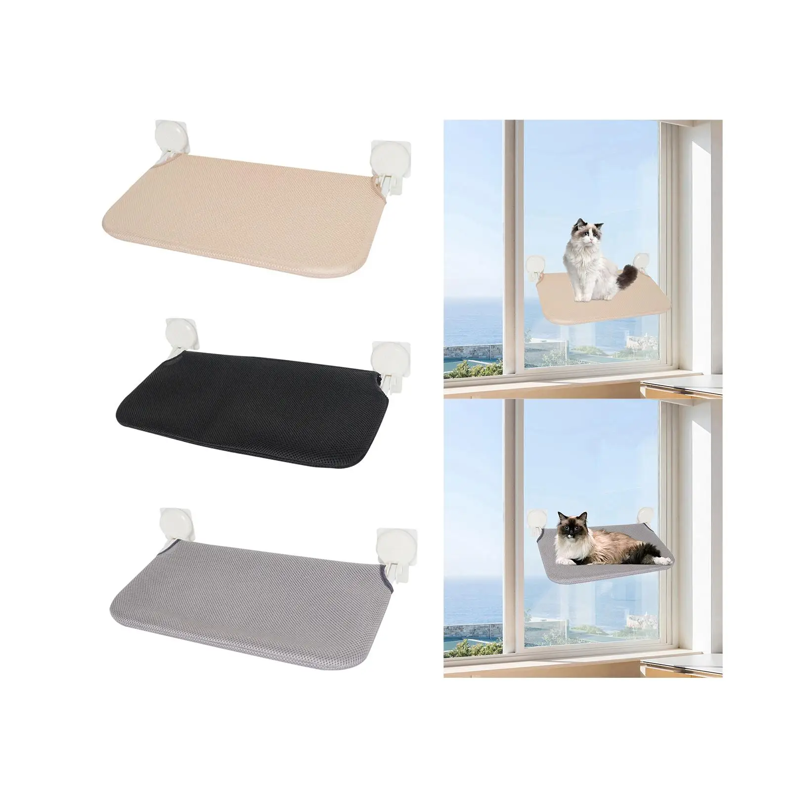 Cat Window Perch Solid Metal Frame Sunbathing Bed Shelf Cat Bed for Wall