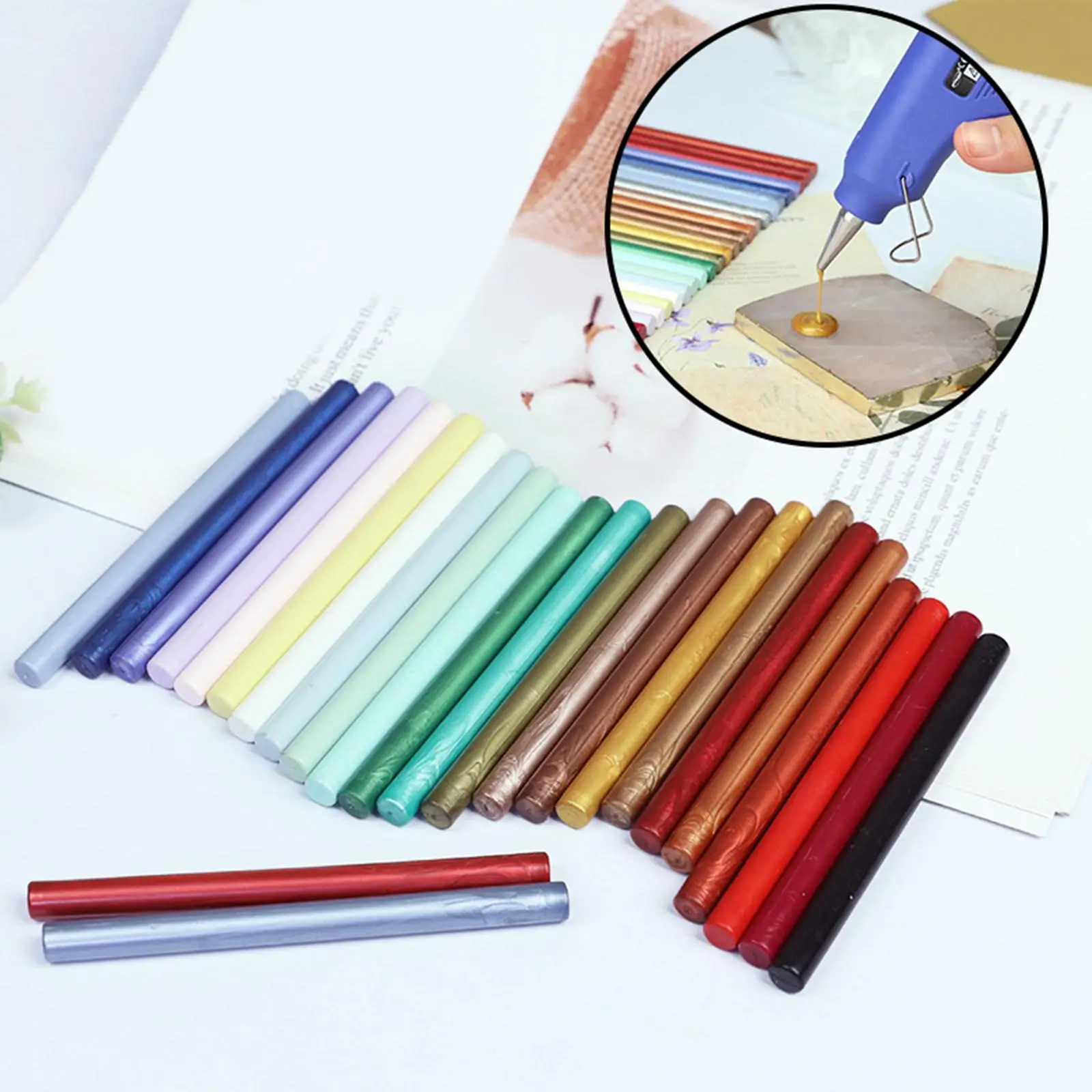 25x Sealing  Rods DIY Project Melting Mixed Colors sealing  Rods for Wedding, ,  Stamp, Wedding Invitations, Packages