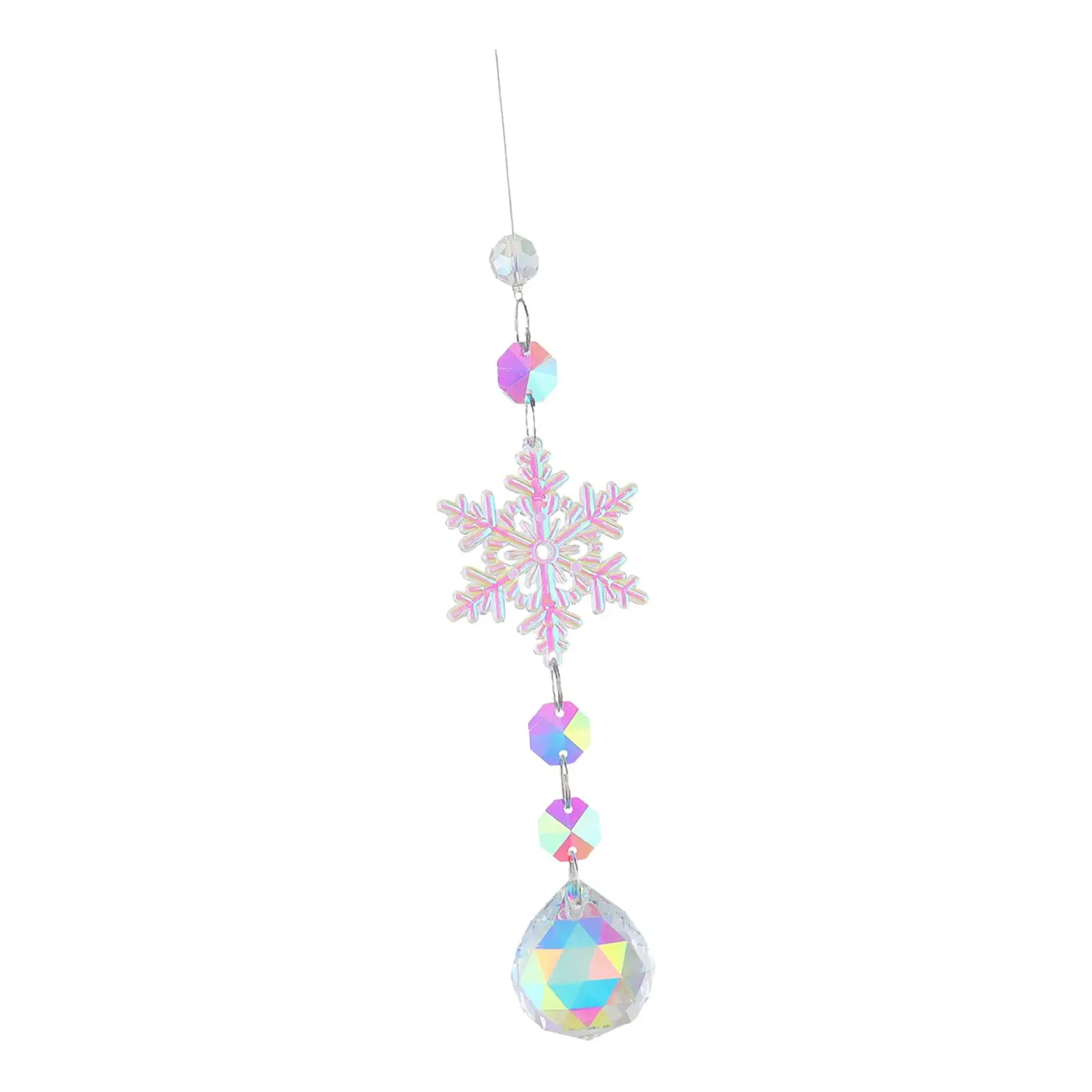 Christmas Snowflake Artificial Crystal Window Wind Chimes for Bedroom