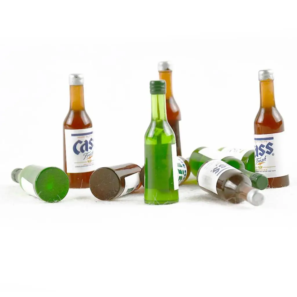 1/12 Scale Resin Drink Beer Bottles Miniatures Toys Green Dollhouse