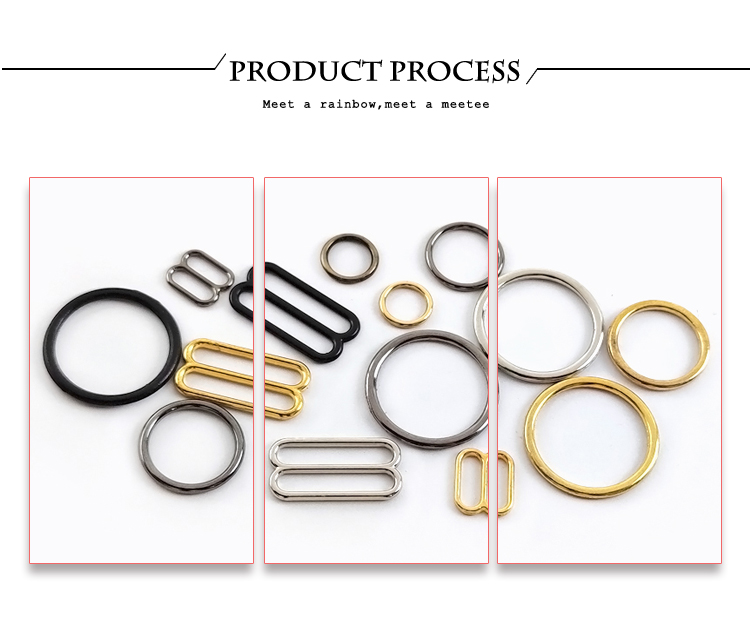50Set 6-20mm Bra Bikini Buckle Metal Strap Buckles Underwear Sliders O D Rings Clasp Clothes Buttons Hook DIY Sewing Accessories