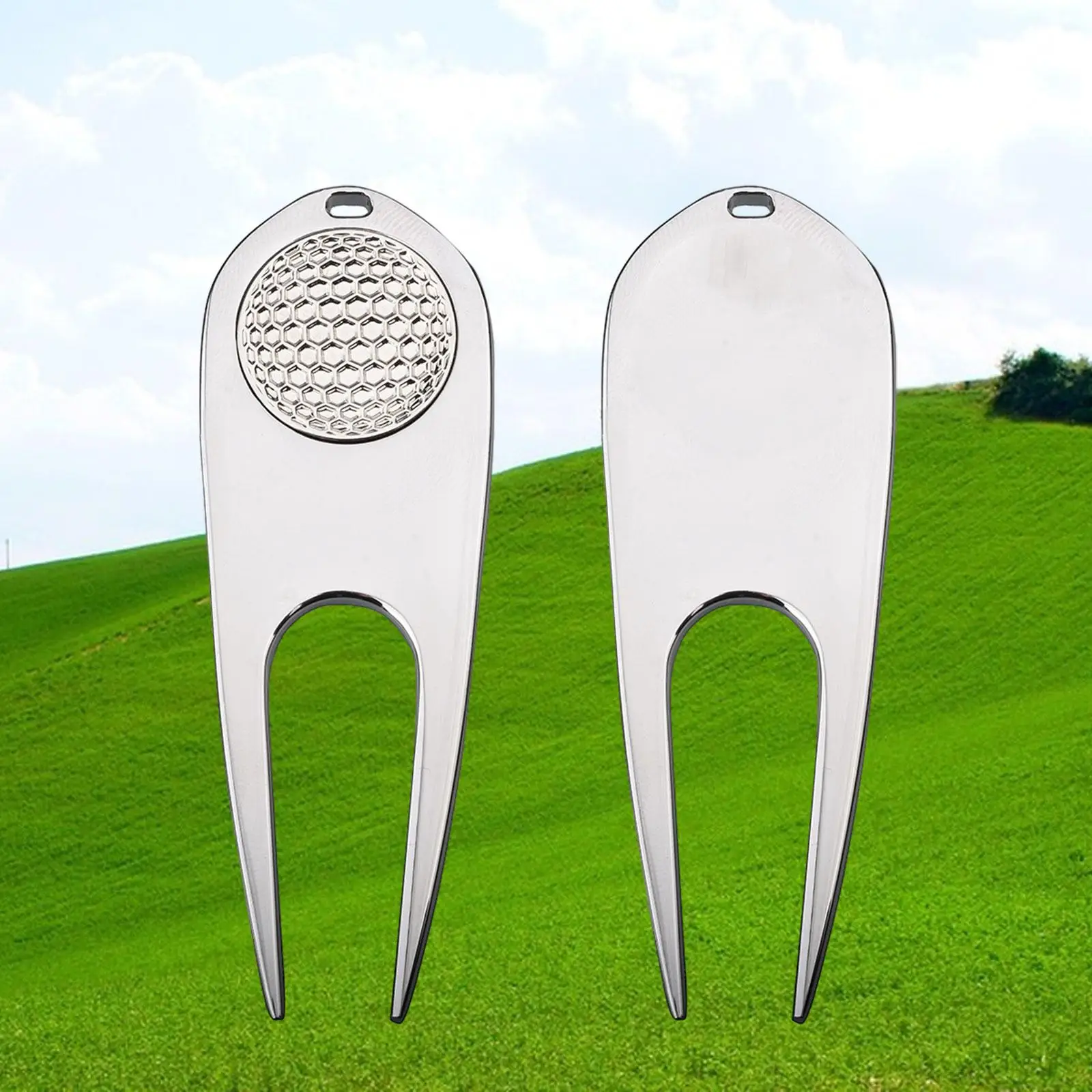 Golf Divot Tool Golf Fork Groove Cleaner Fairway Repairing Putting Green Fork Lawn Repair Prong for Practice Gifts Replace
