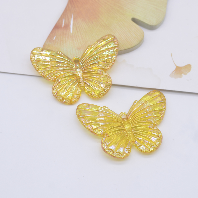 10pcs 42*32mm neues buntes Schmetterlings acryl für DIY Kopf bedeckung Haars pangen Bogen Dekor Zubehör handgemachtes Telefon Handwerk Ornament – Detail 9
