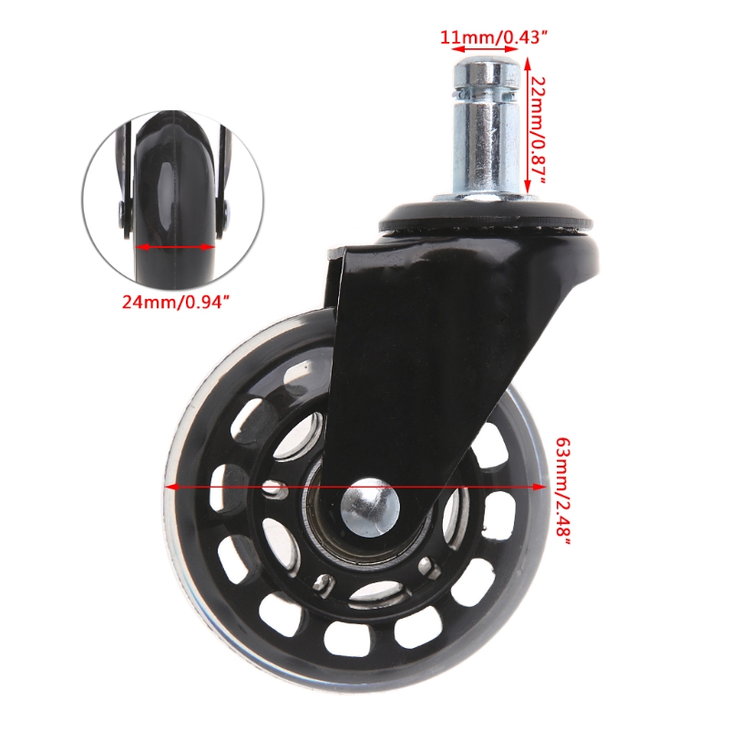 Description Picture 6 of itemLXAF Universal 2.5" PU Office Chair Wheels Replacement Chair Caster