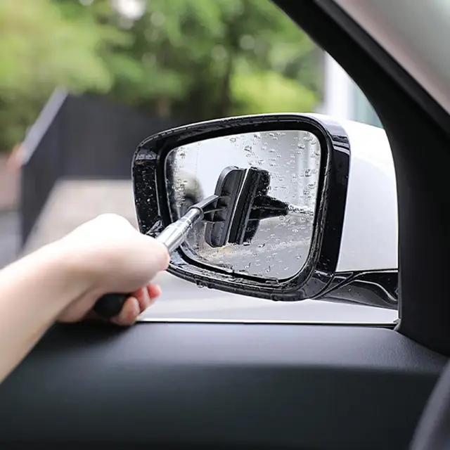 Auto-Rückspiegel-Wischer, versenkbare Auto-Spiegel-Rakel-Reiniger, tragbare  lange Griff-Auto-Fenster-Rakel