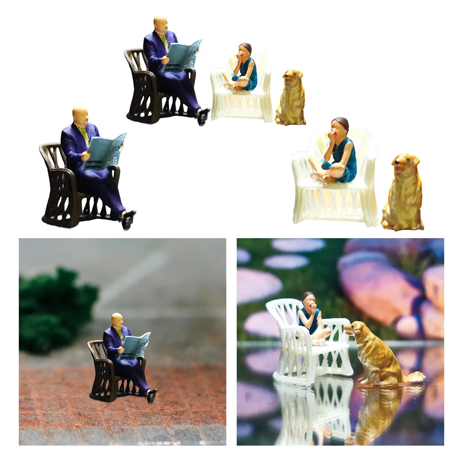 1/64 Scale Miniature Figure Layout Sand Table Decor Accessory Girl Decor
