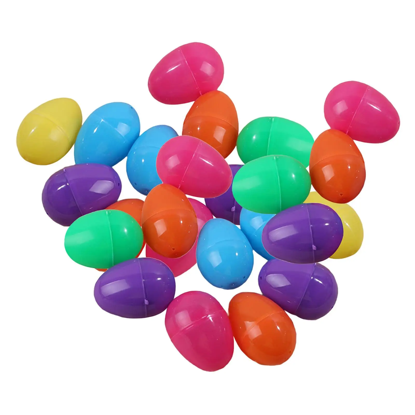 24 Pieces Plastic Easter Egg Multi-Color Ornaments Handmade Decorative