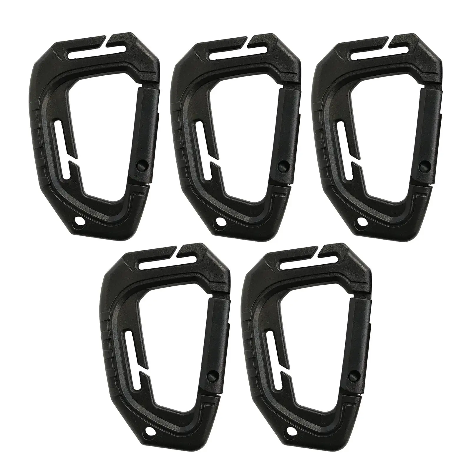 5Pcs D Shaped Carabiner Attachment Webbing Release Hook Keychain Carabiners for Backpack Keys Water Bottle Camping Outdoor