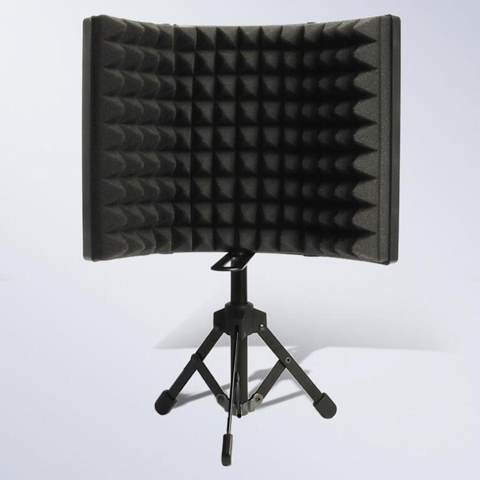 Microphone Screen with Stand Adjustable Mic Sound Dampening Foam