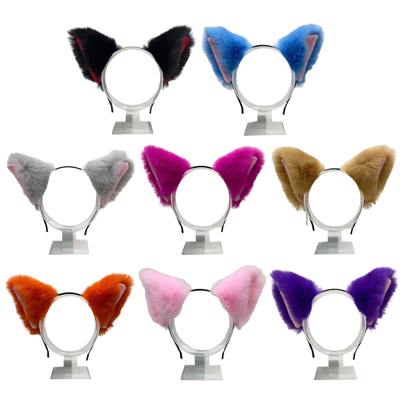 Y166 Unisex Cartoon Niedliches Stirnband für Katzenohren Geformter Haarreifen Plüsch Party Kopfschmuck Haarband Party Cosplay – Detail 1